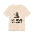 KEEP CALM Y LÁNZATE AL AGUA T-Shirt (Soft Cream–Heather Mauve)