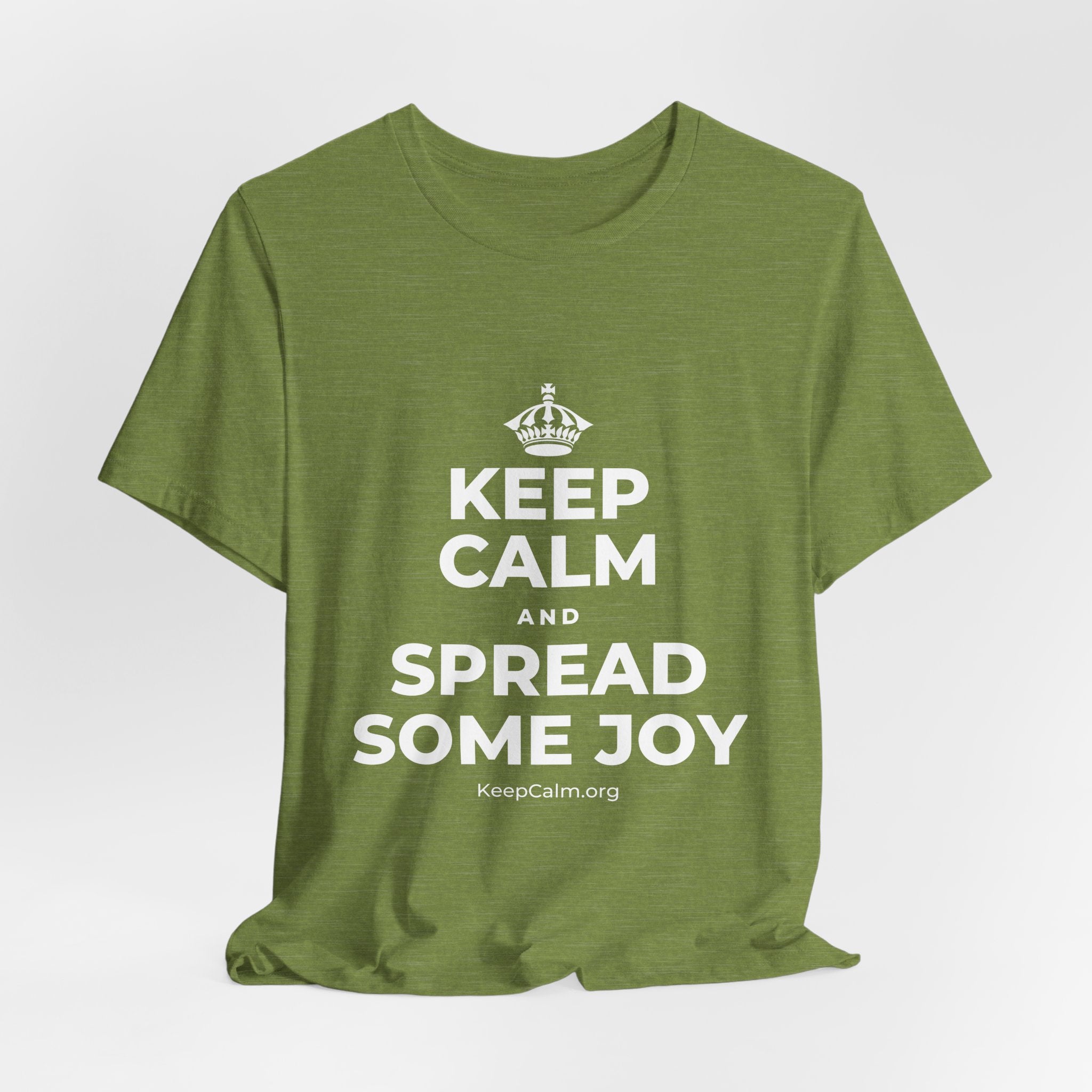 KEEP CALM AND SPREAD SOME JOY T-Shirt (Baby Blue–Silver)
