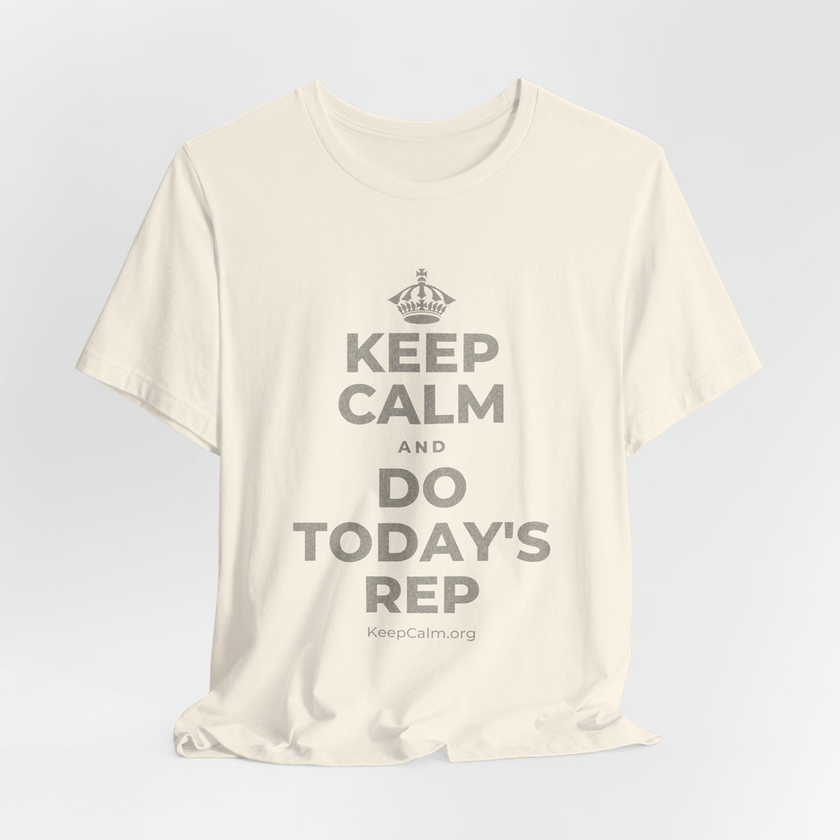 KEEP CALM AND DO TODAY'S REP T-Shirt (White–Asphalt)
