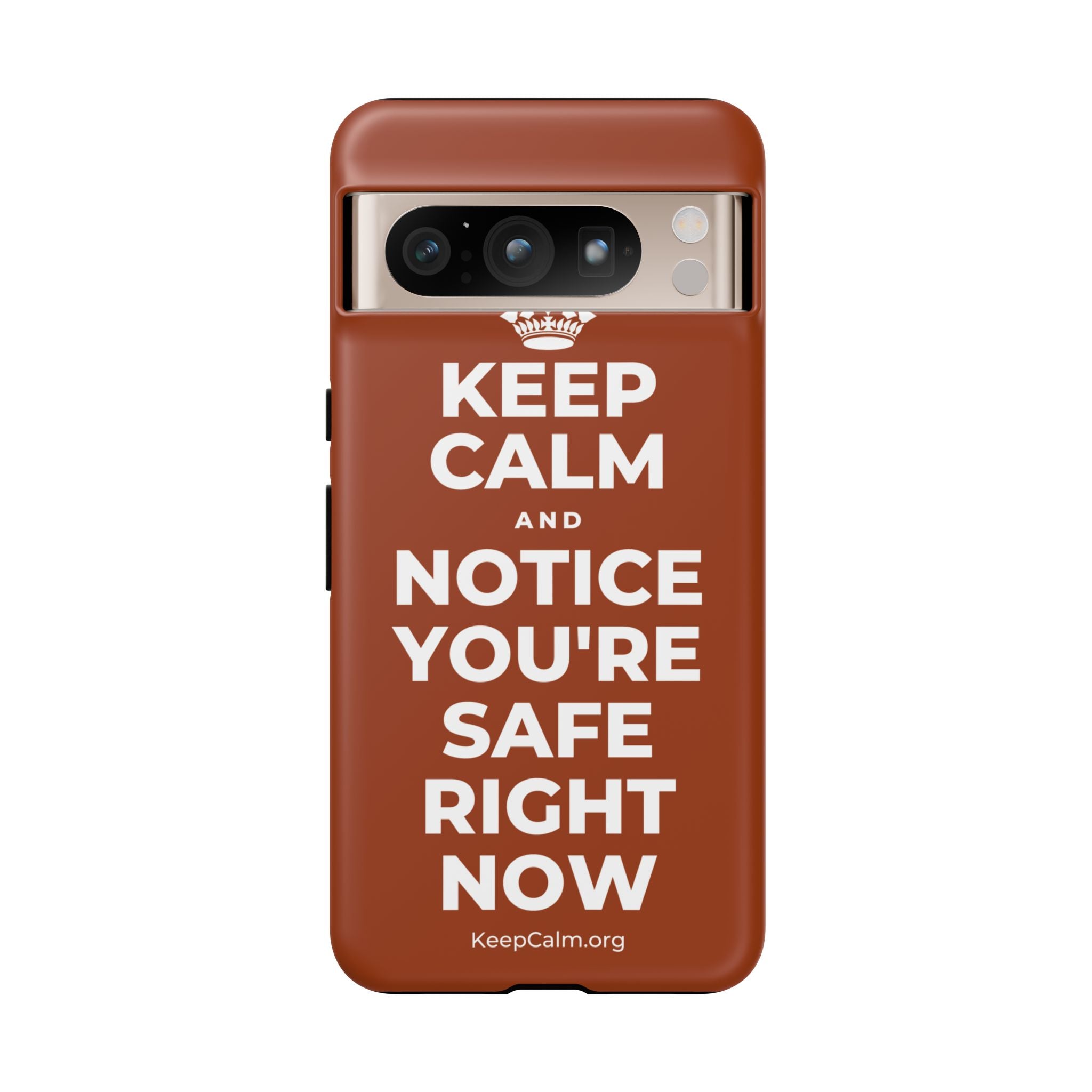 KEEP CALM AND NOTICE YOU'RE SAFE RIGHT NOW Phone Case