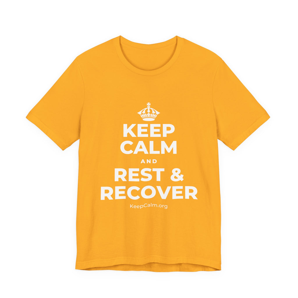 KEEP CALM AND REST & RECOVER T-Shirt (Baby Blue–Silver)