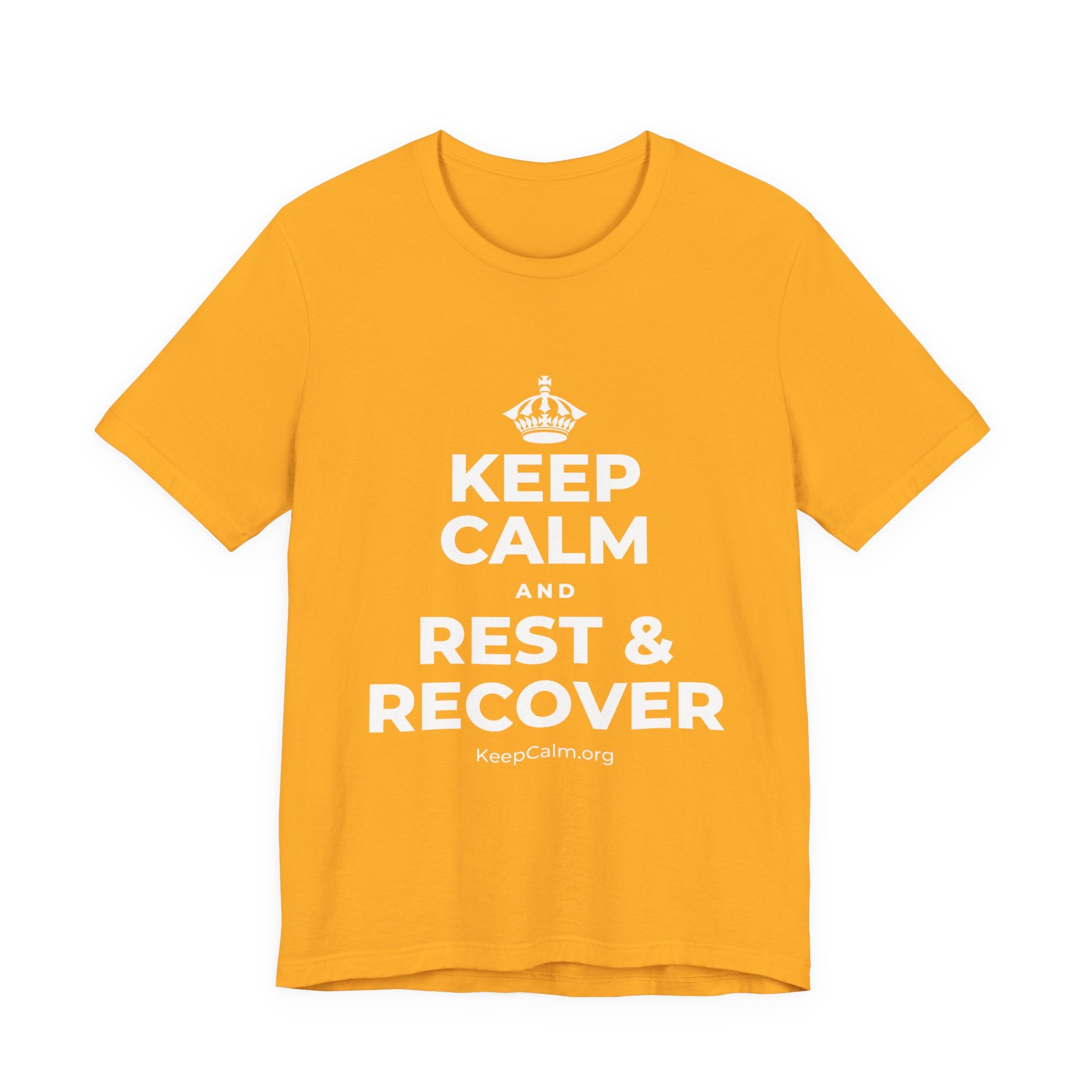 KEEP CALM AND REST & RECOVER T-Shirt (Baby Blue–Silver)