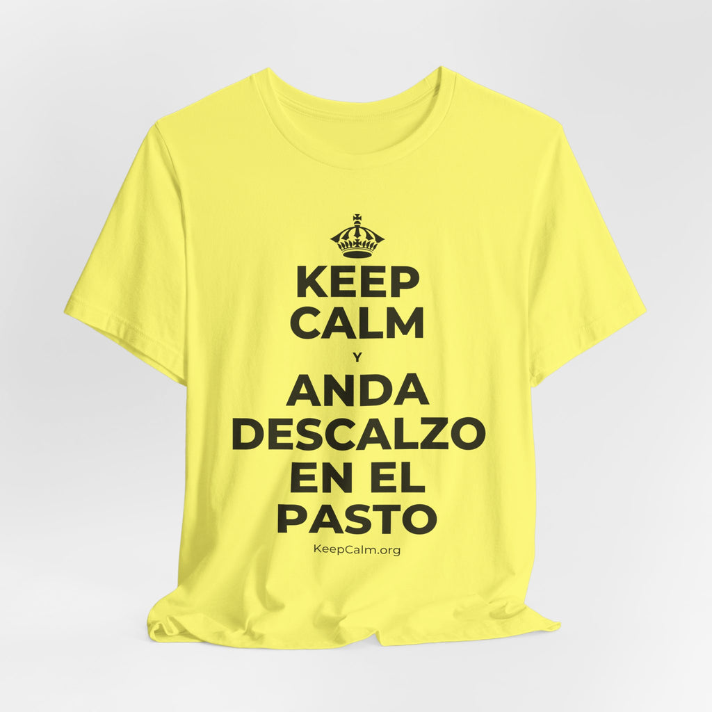 KEEP CALM Y ANDA DESCALZO EN EL PASTO T-Shirt (Soft Cream–Heather Mauve)