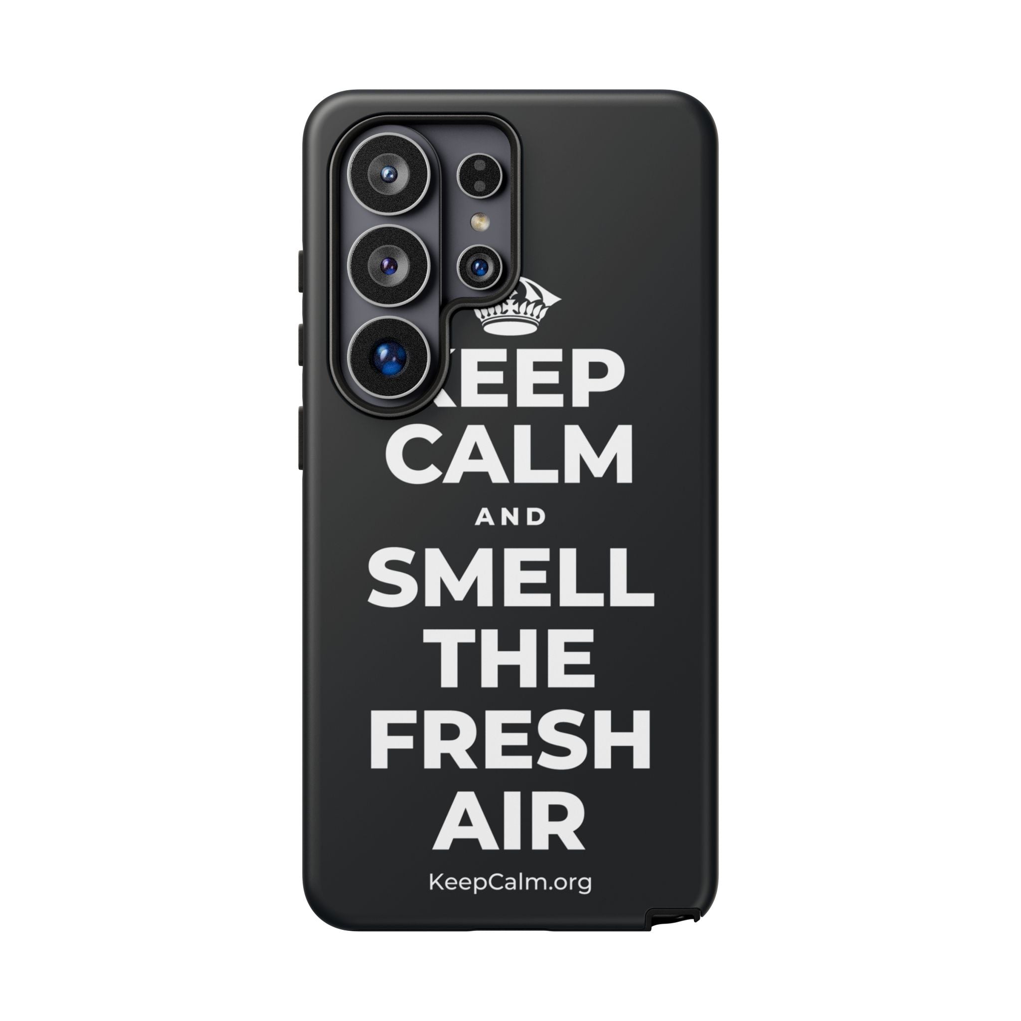 KEEP CALM AND SMELL THE FRESH AIR Phone Case (Dark)