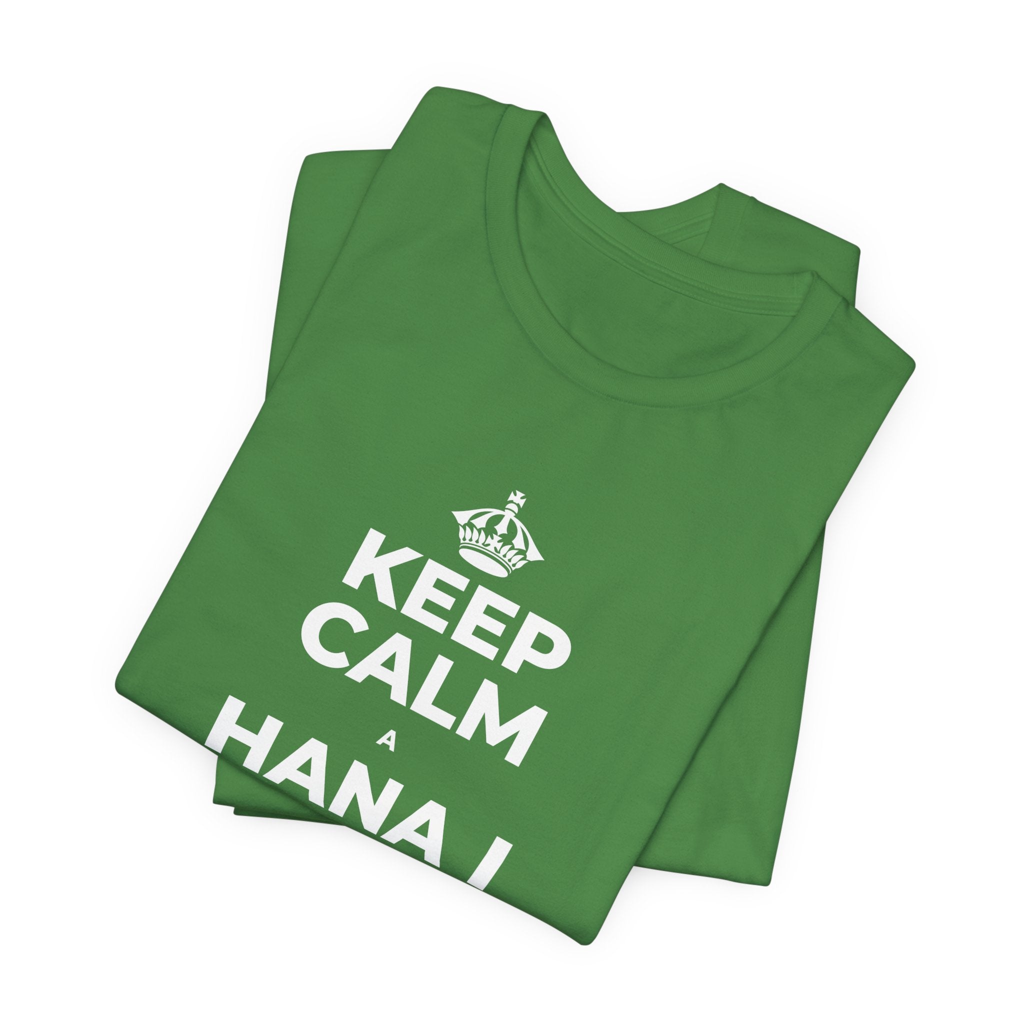 KEEP CALM A HANA I KĀU HIKI, UA LAWA KĒLĀ T-Shirt (Baby Blue–Silver)