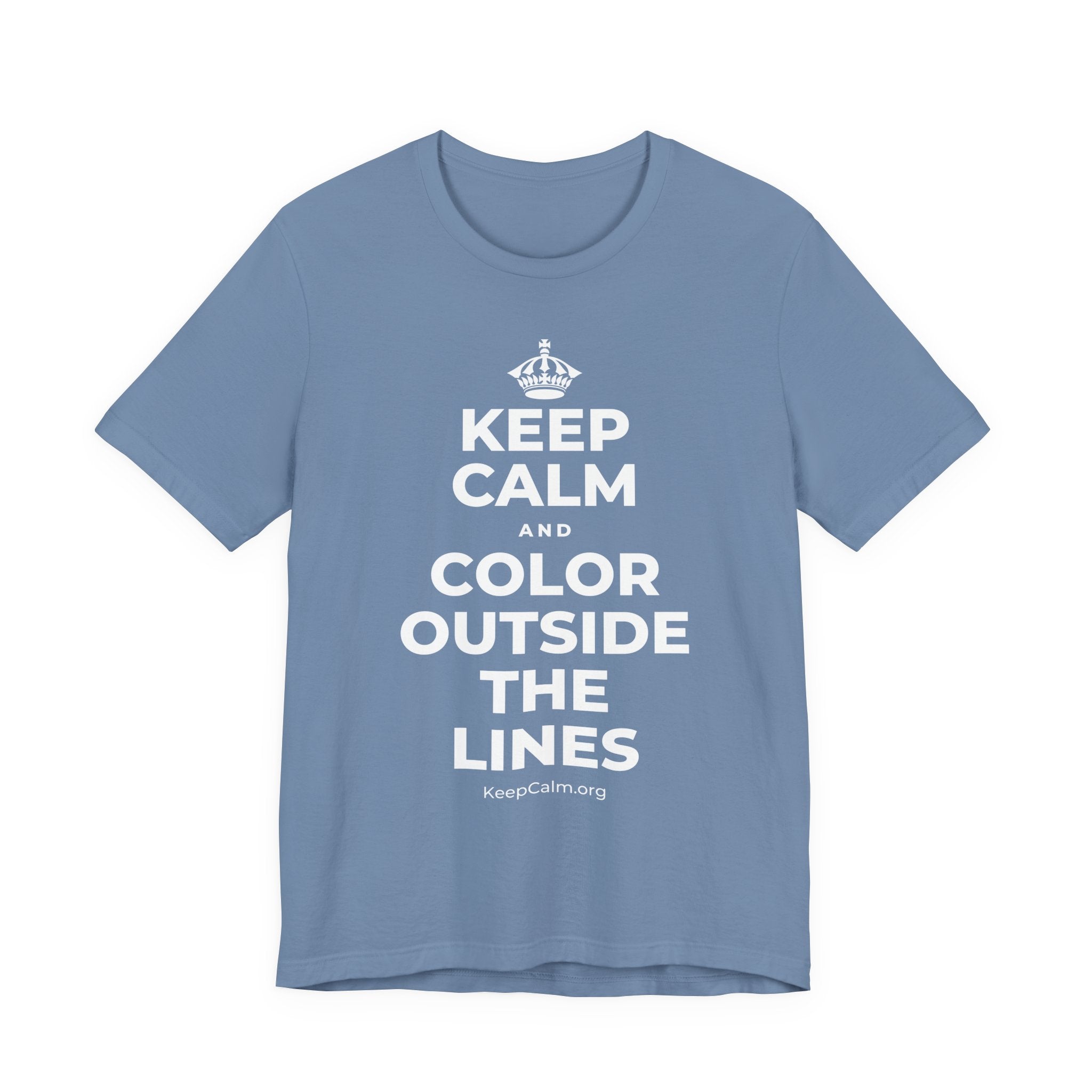 KEEP CALM AND COLOR OUTSIDE THE LINES T-Shirt (Soft Cream–Heather Mauve)