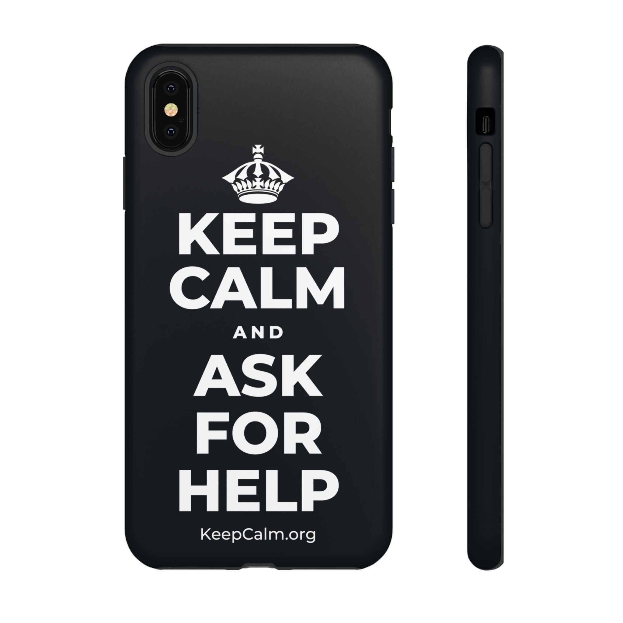 KEEP CALM AND ASK FOR HELP Phone Case (Dark)