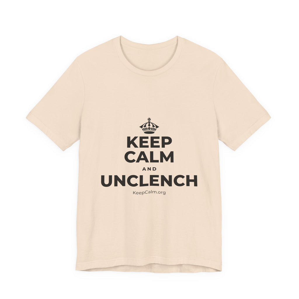 KEEP CALM AND UNCLENCH T-Shirt (Soft Cream–Heather Mauve)