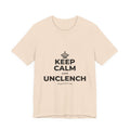 KEEP CALM AND UNCLENCH T-Shirt (Soft Cream–Heather Mauve)