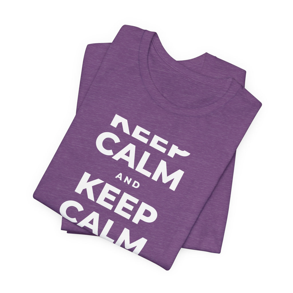 KEEP CALM AND TAKE A WALK T-Shirt (Baby Blue–Silver)