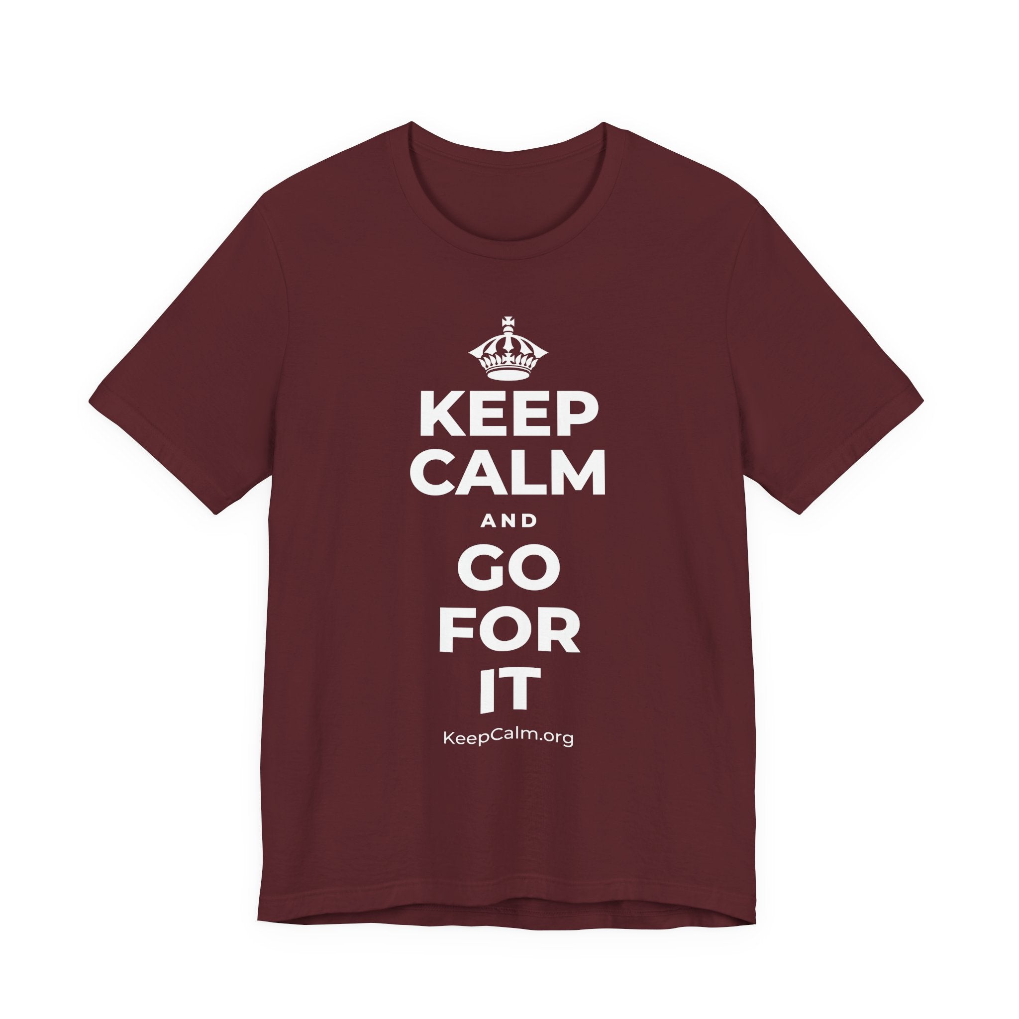 KEEP CALM AND GO FOR IT T-Shirt (Baby Blue–Silver)