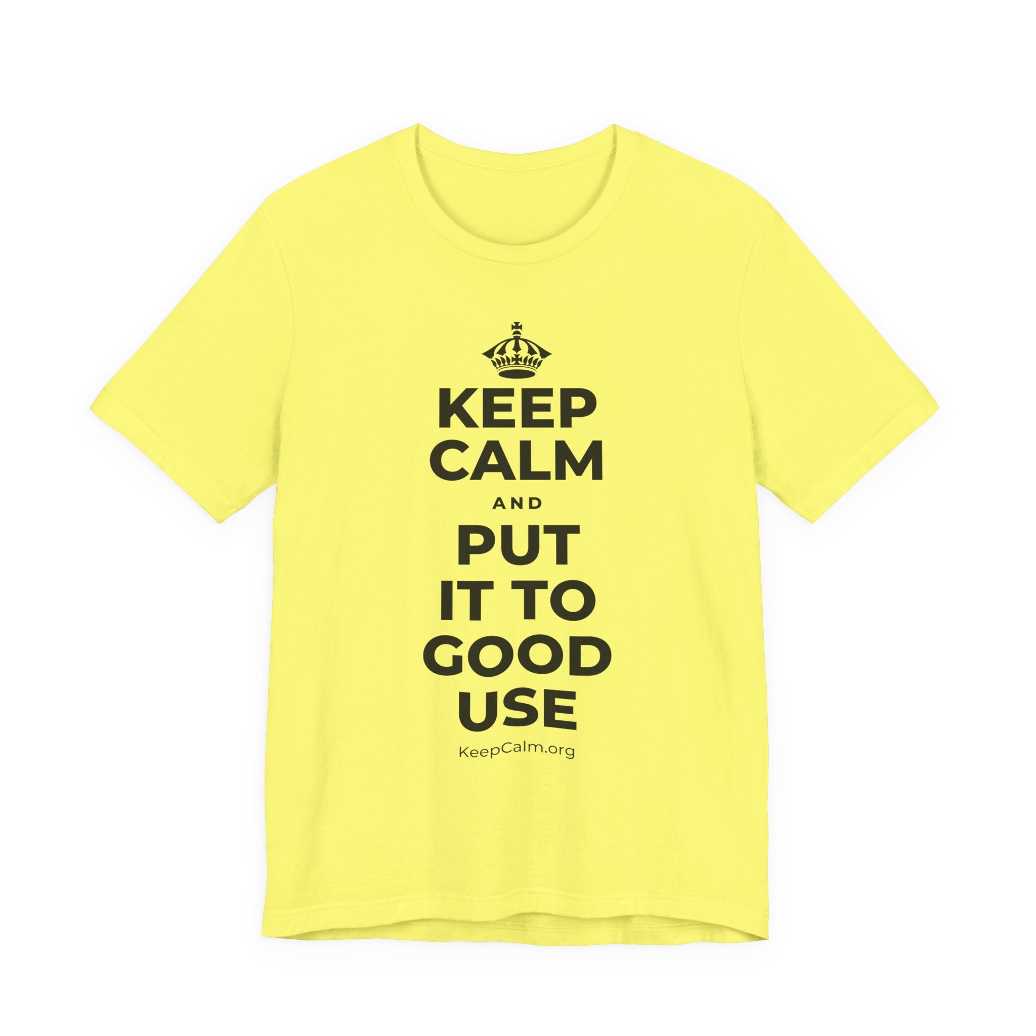 KEEP CALM AND PUT IT TO GOOD USE T-Shirt (Soft Cream–Heather Mauve)