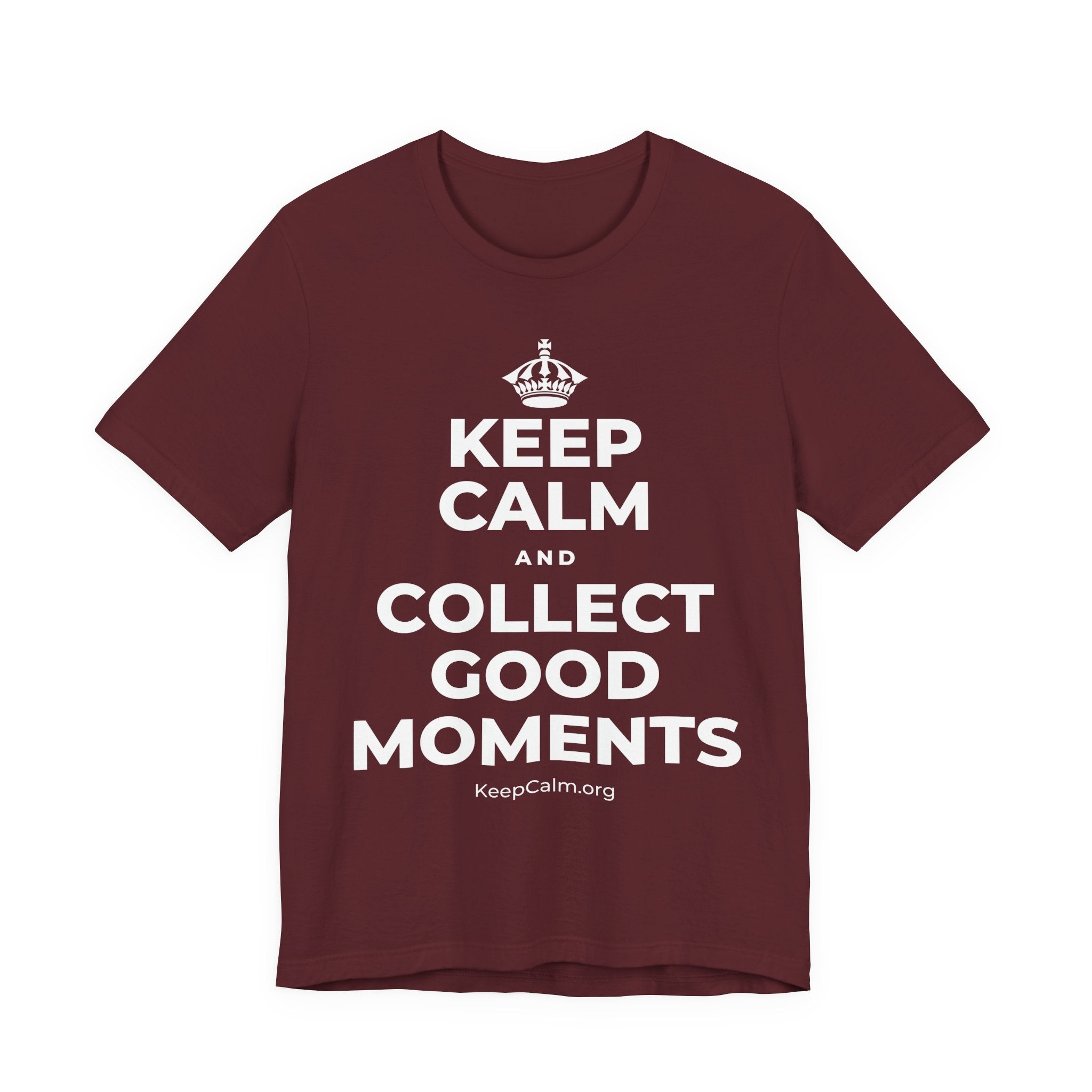 KEEP CALM AND COLLECT GOOD MOMENTS T-Shirt (Baby Blue–Silver)