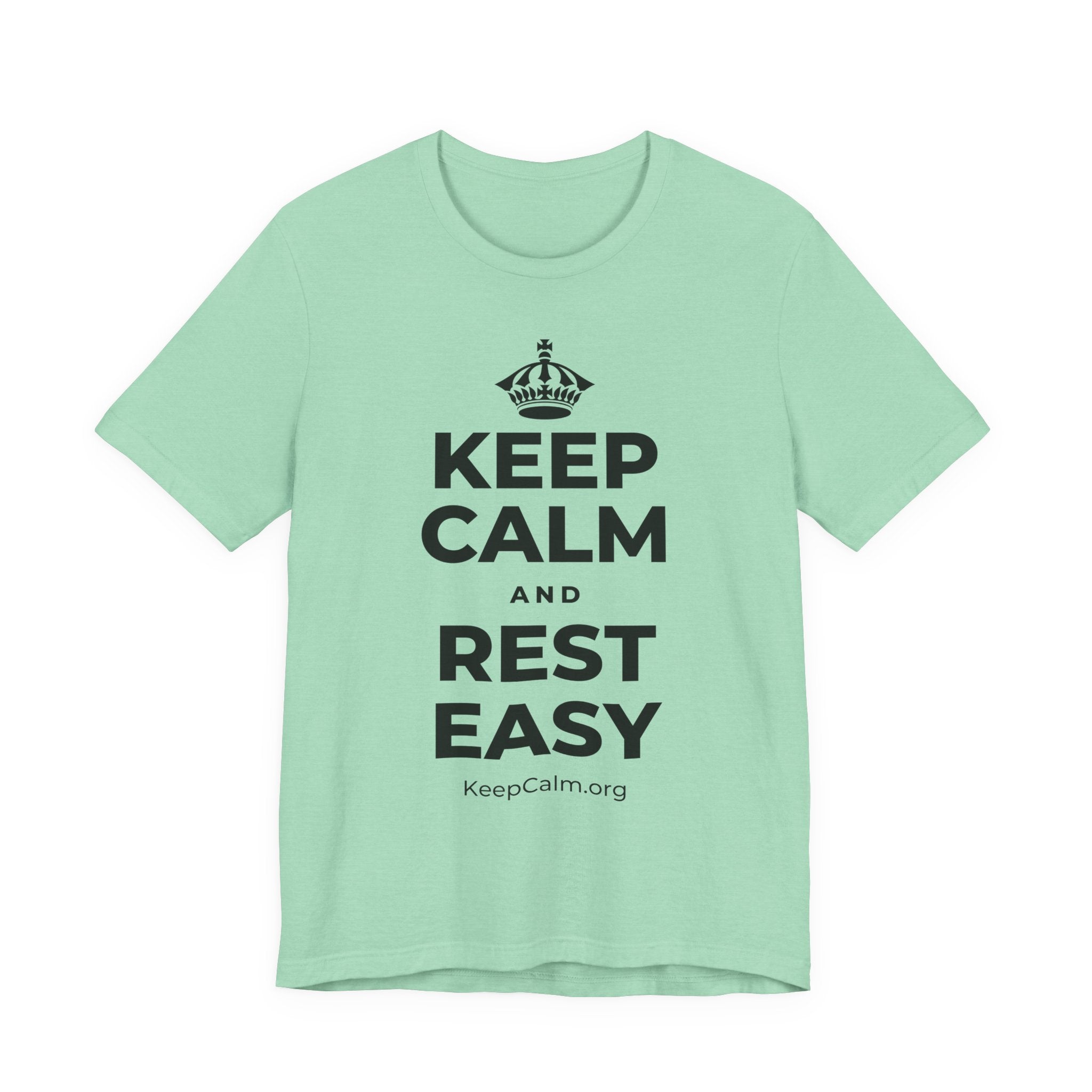 KEEP CALM AND REST EASY T-Shirt (Baby Blue–Silver)