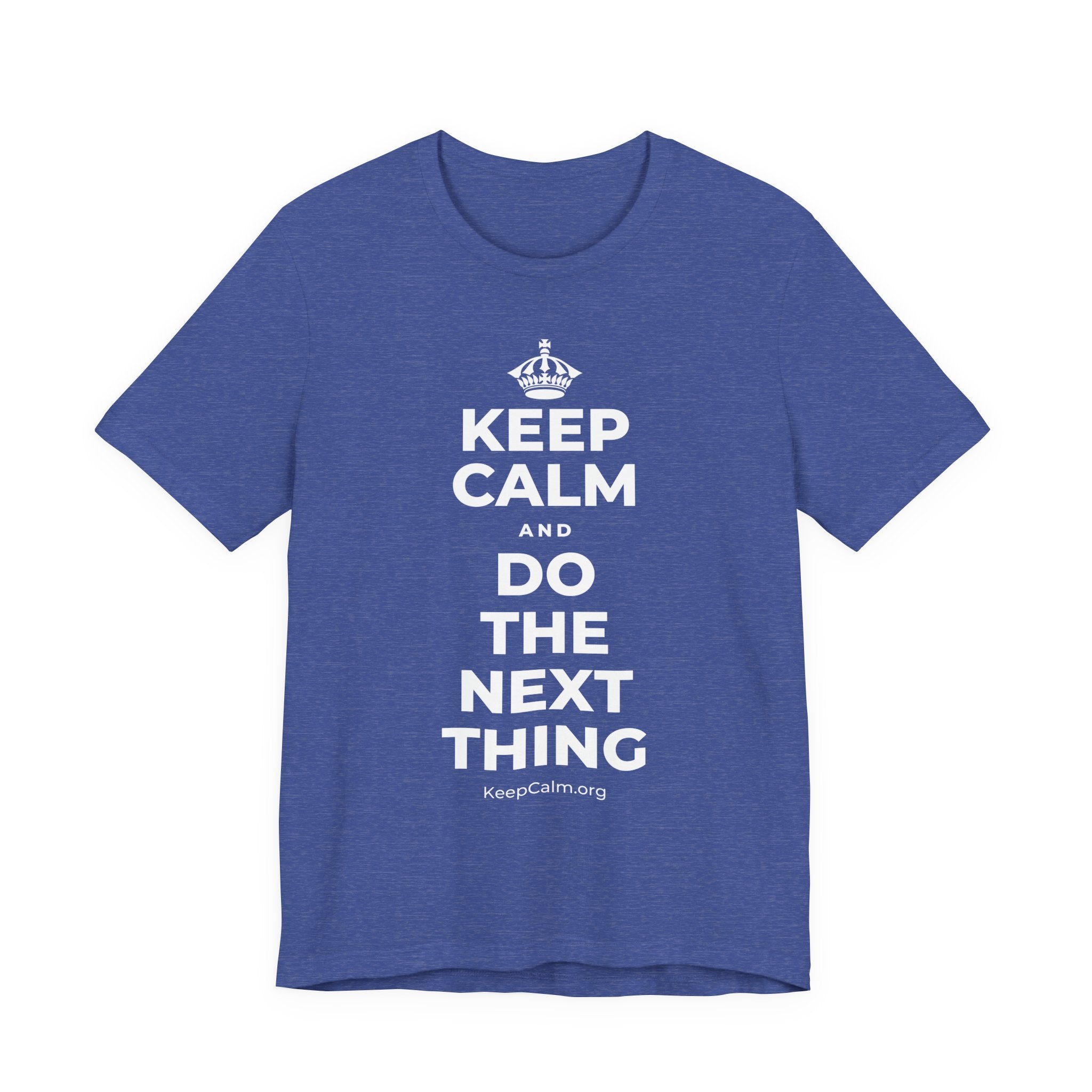 KEEP CALM AND DO THE NEXT THING T-Shirt (Baby Blue–Silver)