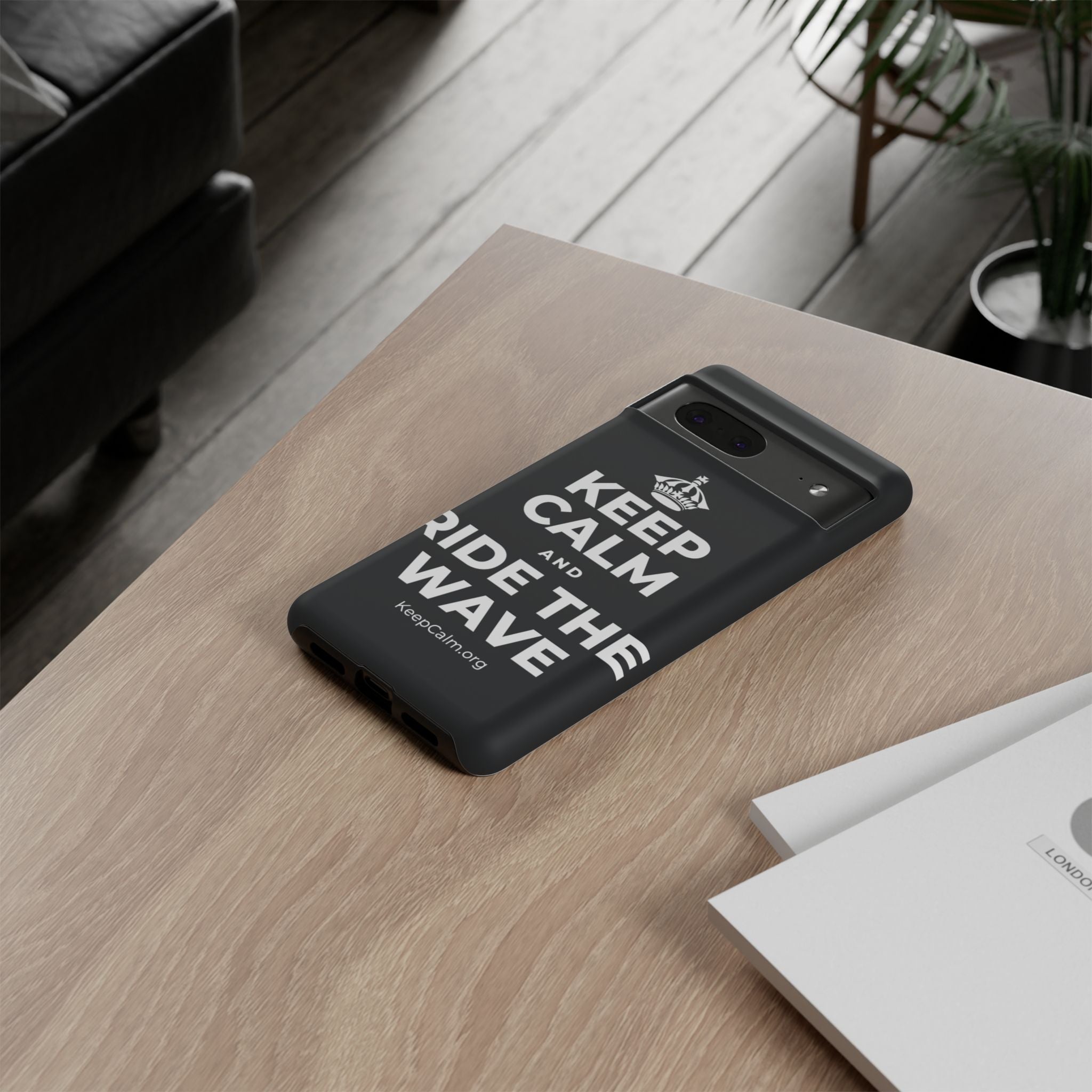KEEP CALM AND RIDE THE WAVE Phone Case (Dark)