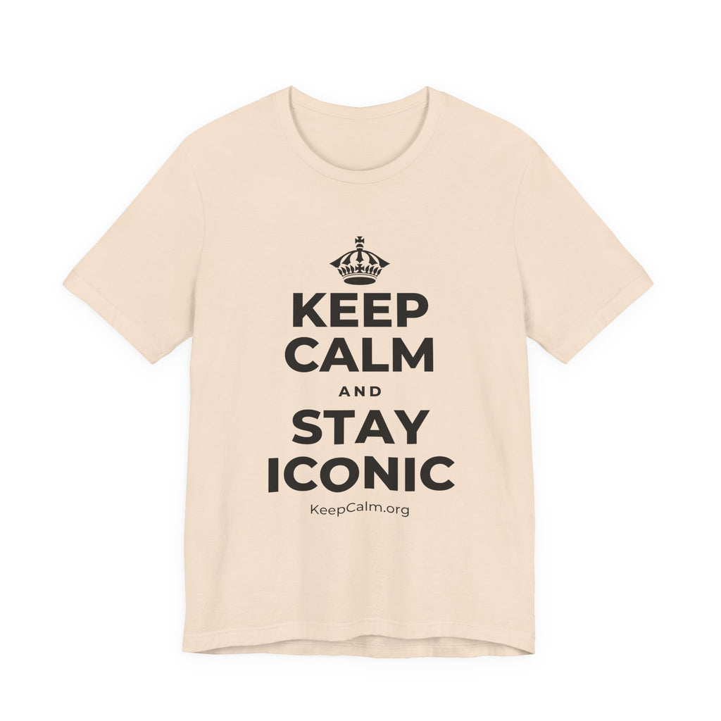 KEEP CALM AND STAY ICONIC T-Shirt (Soft Cream–Heather Mauve)