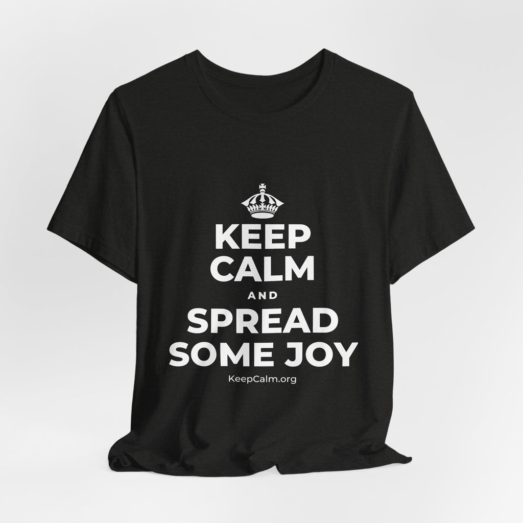 KEEP CALM AND SPREAD SOME JOY T-Shirt (Soft Cream–Heather Mauve)
