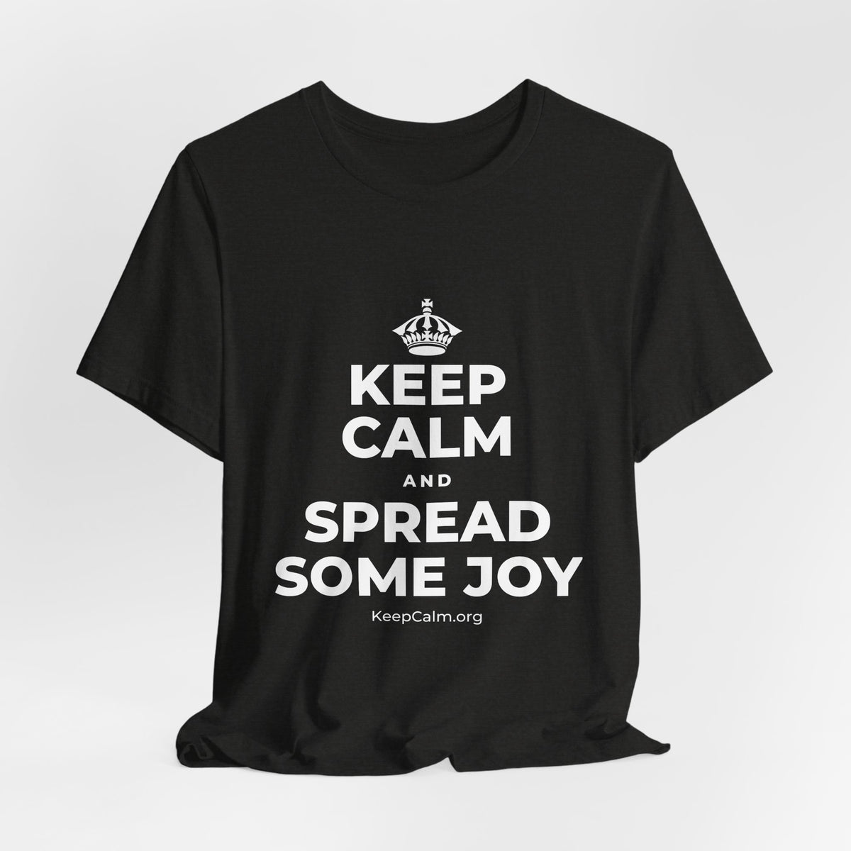 KEEP CALM AND SPREAD SOME JOY T-Shirt (Soft Cream–Heather Mauve)