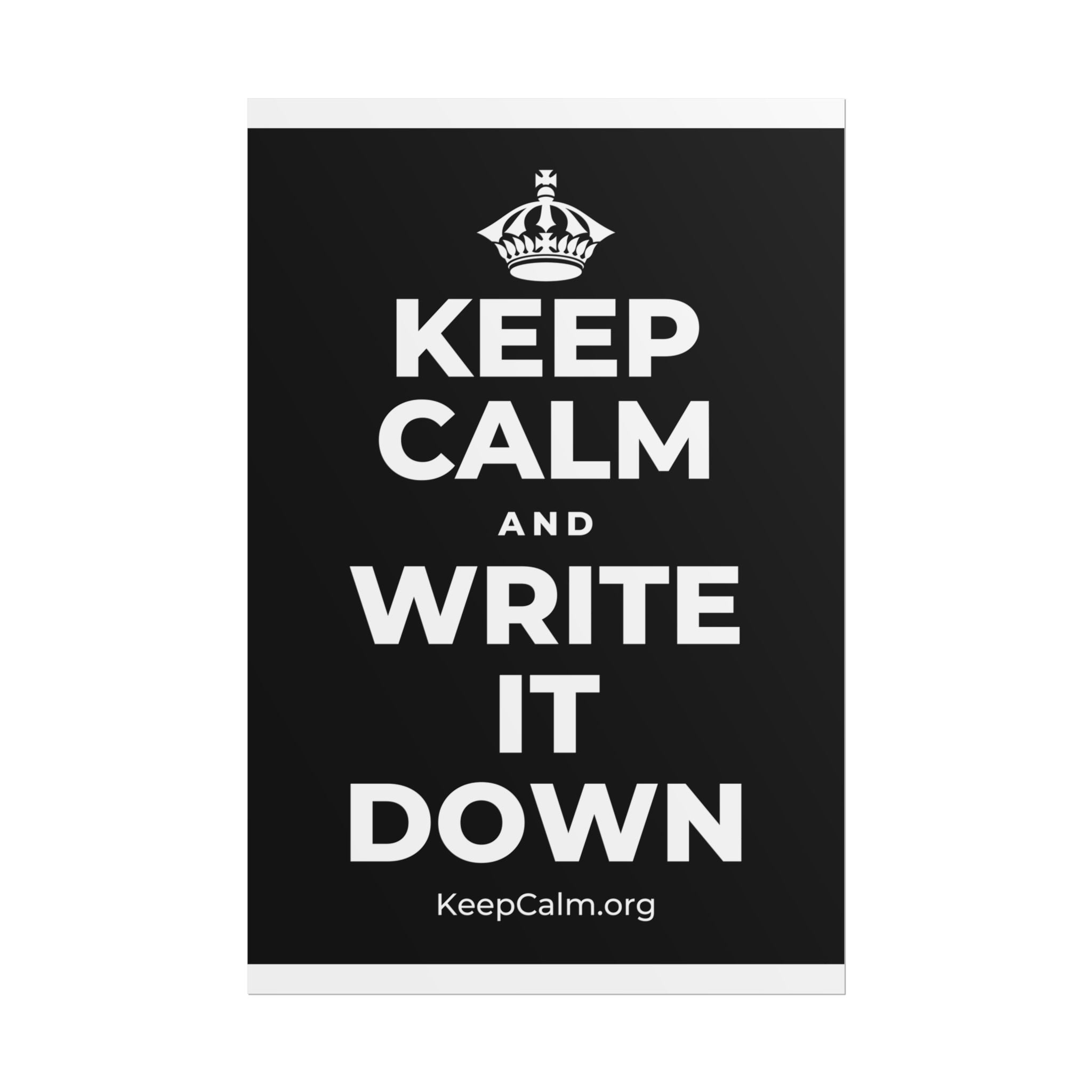 KEEP CALM AND WRITE IT DOWN Poster