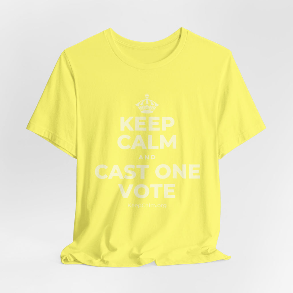 KEEP CALM AND CAST ONE VOTE T-Shirt (Soft Cream–Heather Mauve)