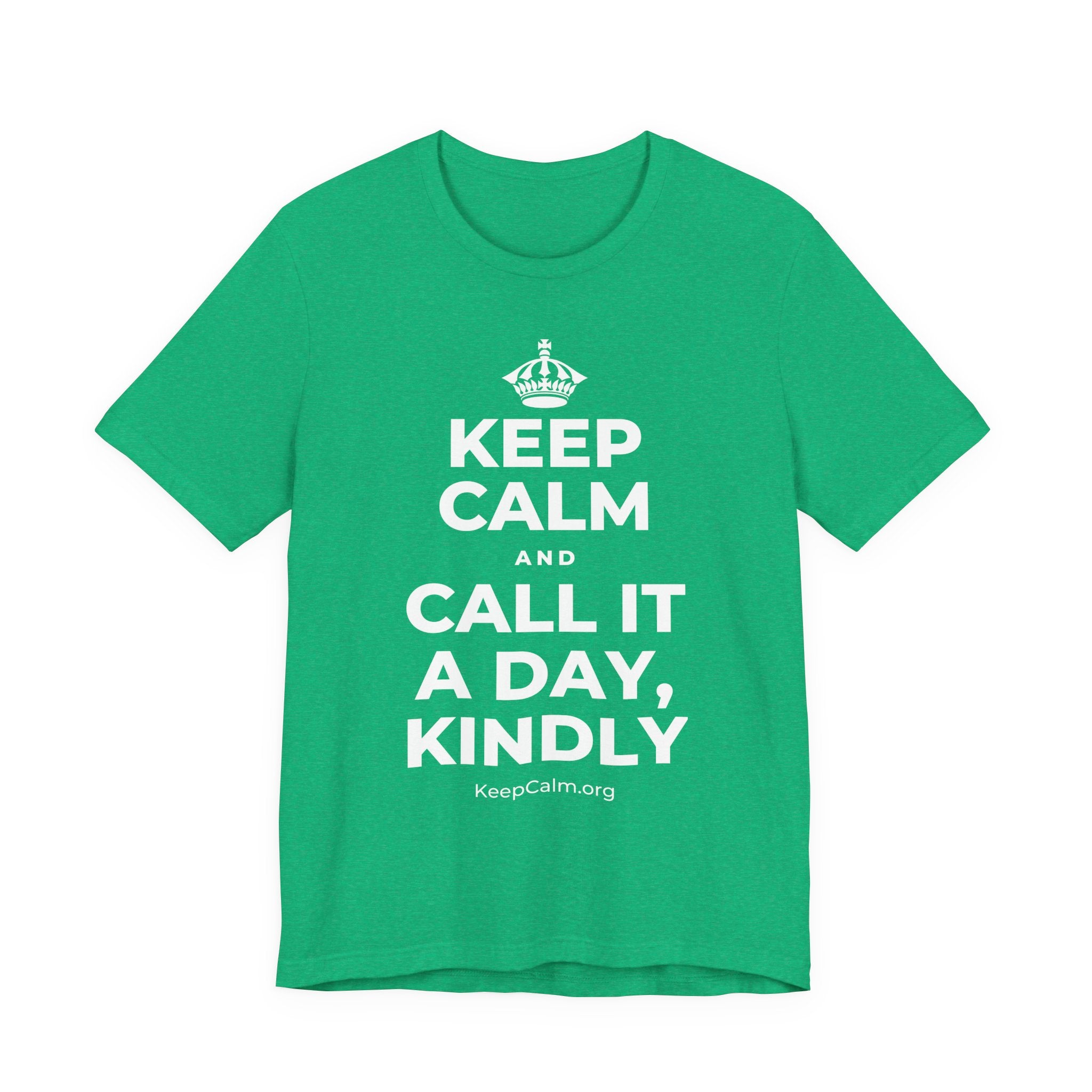 KEEP CALM AND CALL IT A DAY, KINDLY T-Shirt (Baby Blue–Silver)