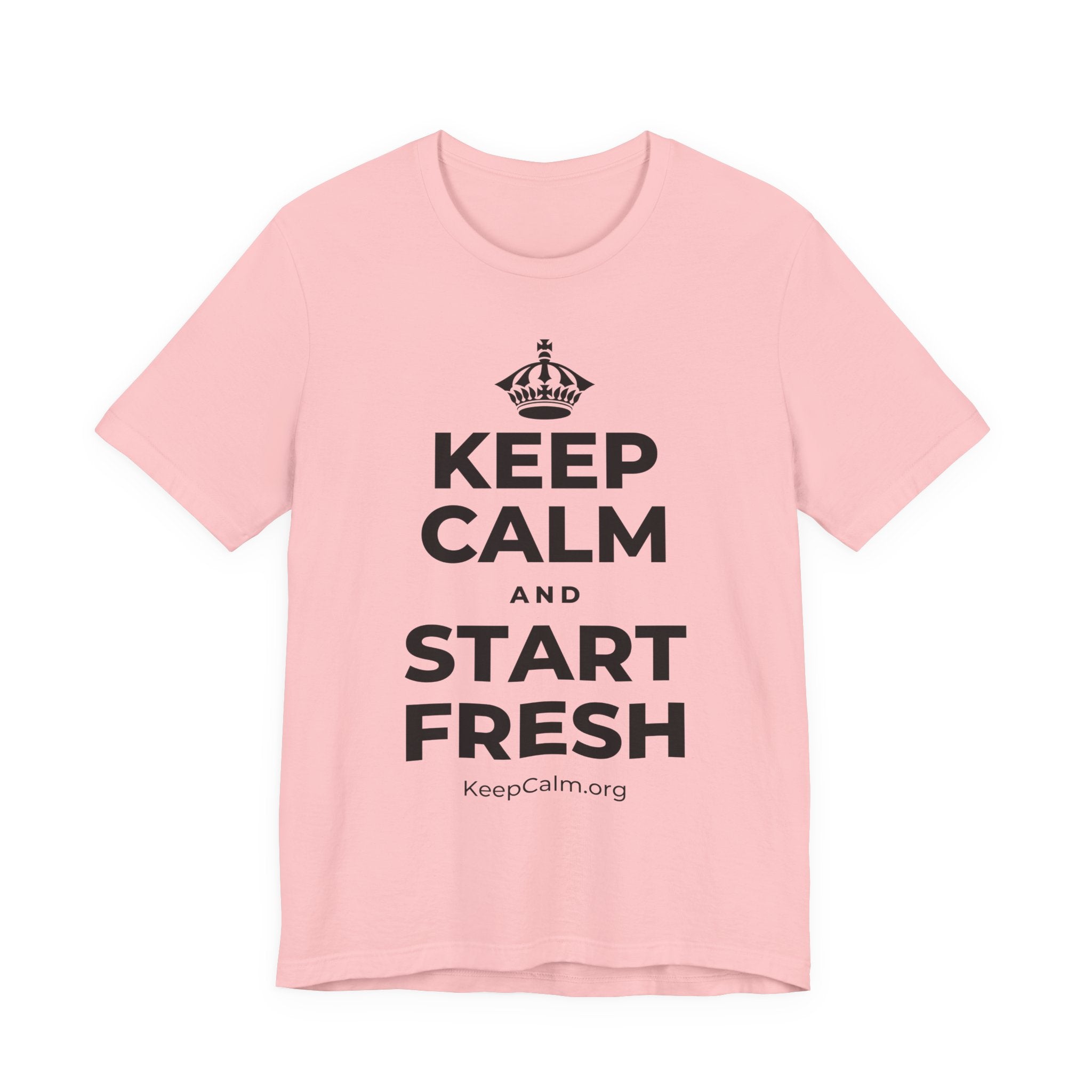 KEEP CALM AND START FRESH T-Shirt (White–Asphalt)