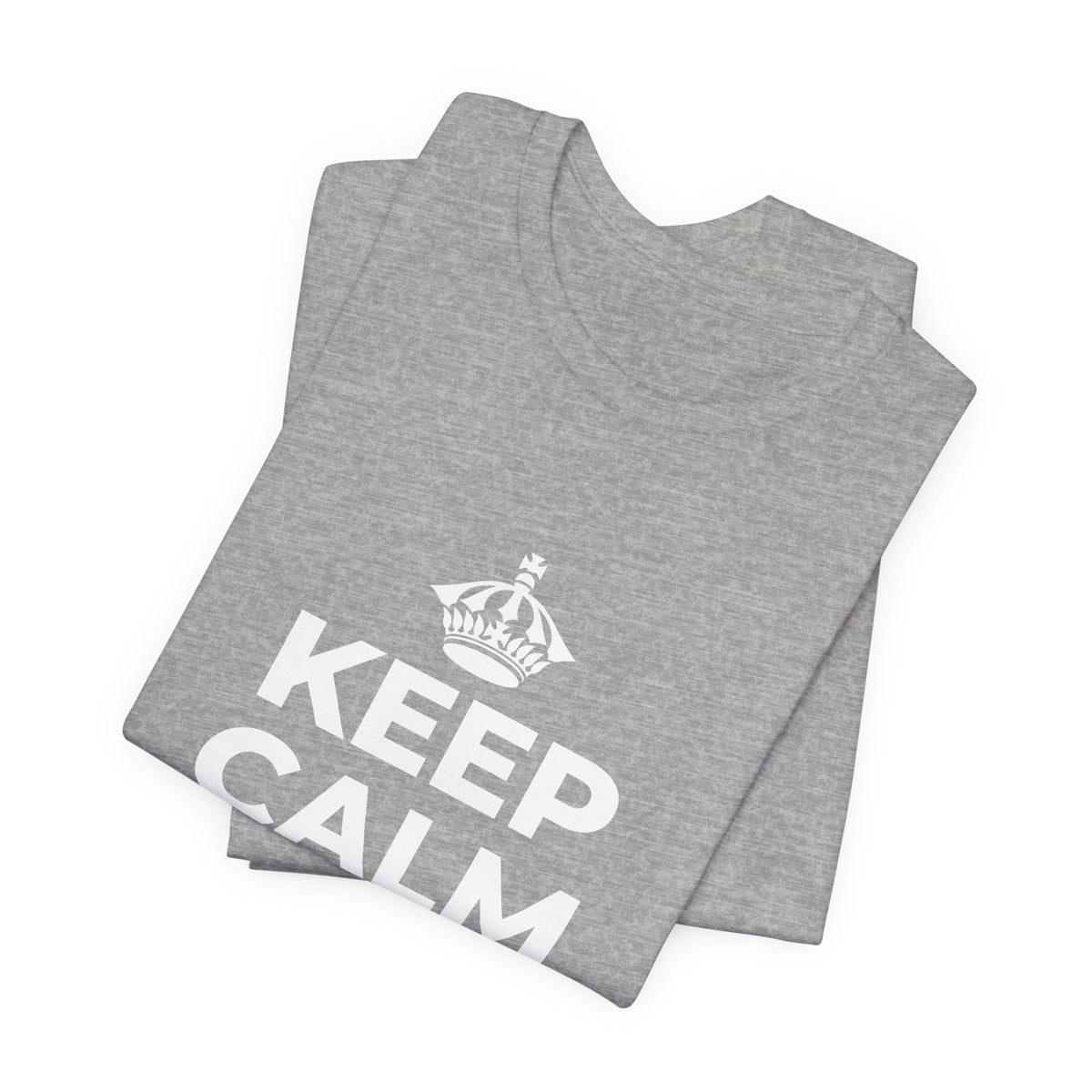 KEEP CALM AND JUST BE T-Shirt (White–Asphalt)