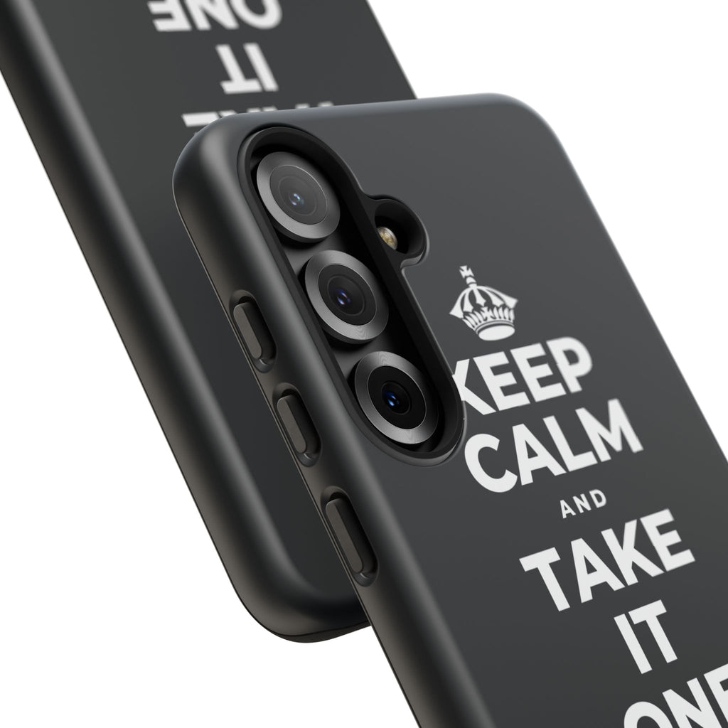 KEEP CALM AND TAKE IT ONE DAY AT A TIME Phone Case (Dark)