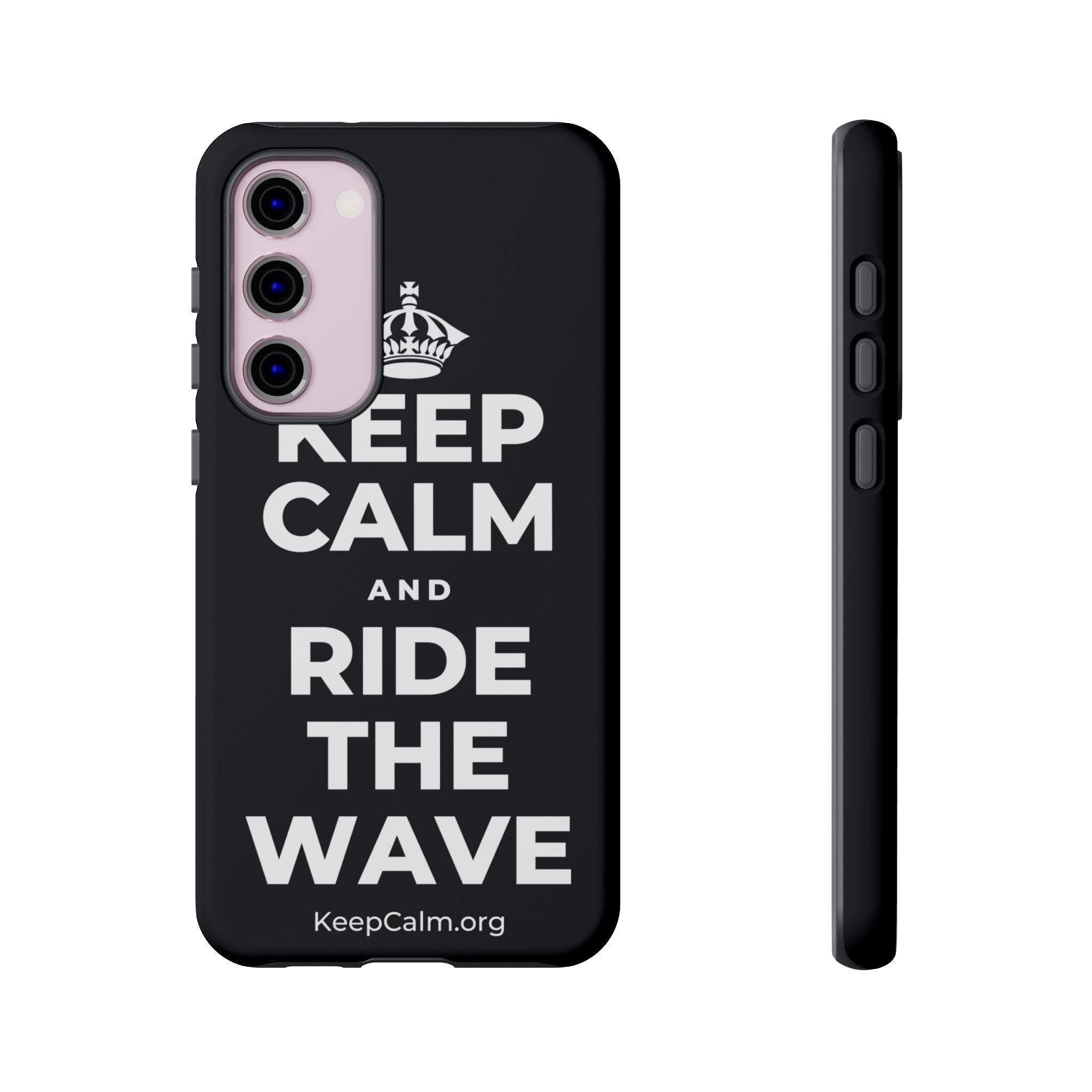 KEEP CALM AND RIDE THE WAVE Phone Case (Dark)
