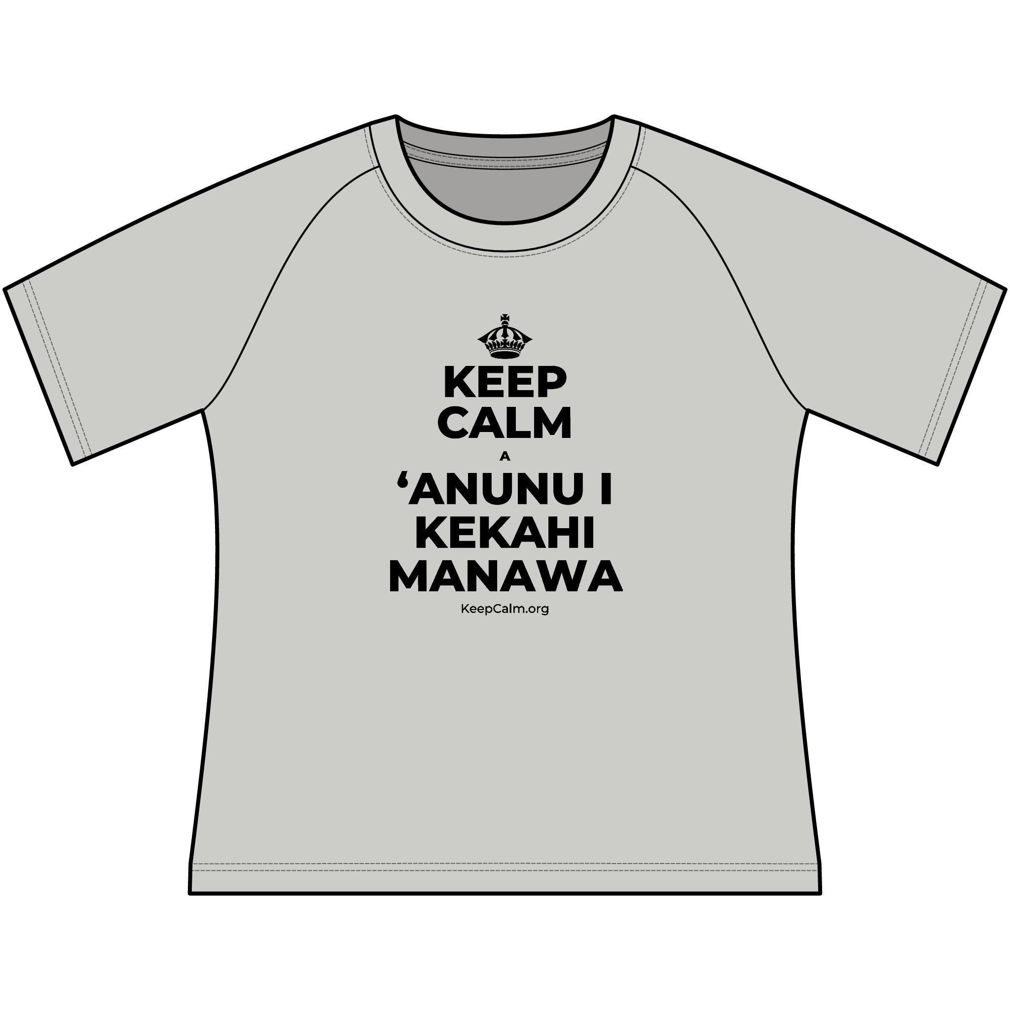 KEEP CALM A ʻANUNU I KEKAHI MANAWA Women's Raglan Tee