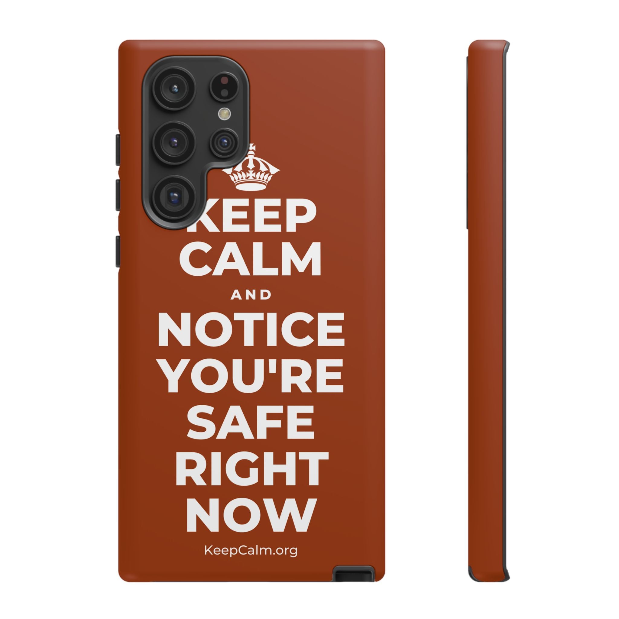 KEEP CALM AND NOTICE YOU'RE SAFE RIGHT NOW Phone Case
