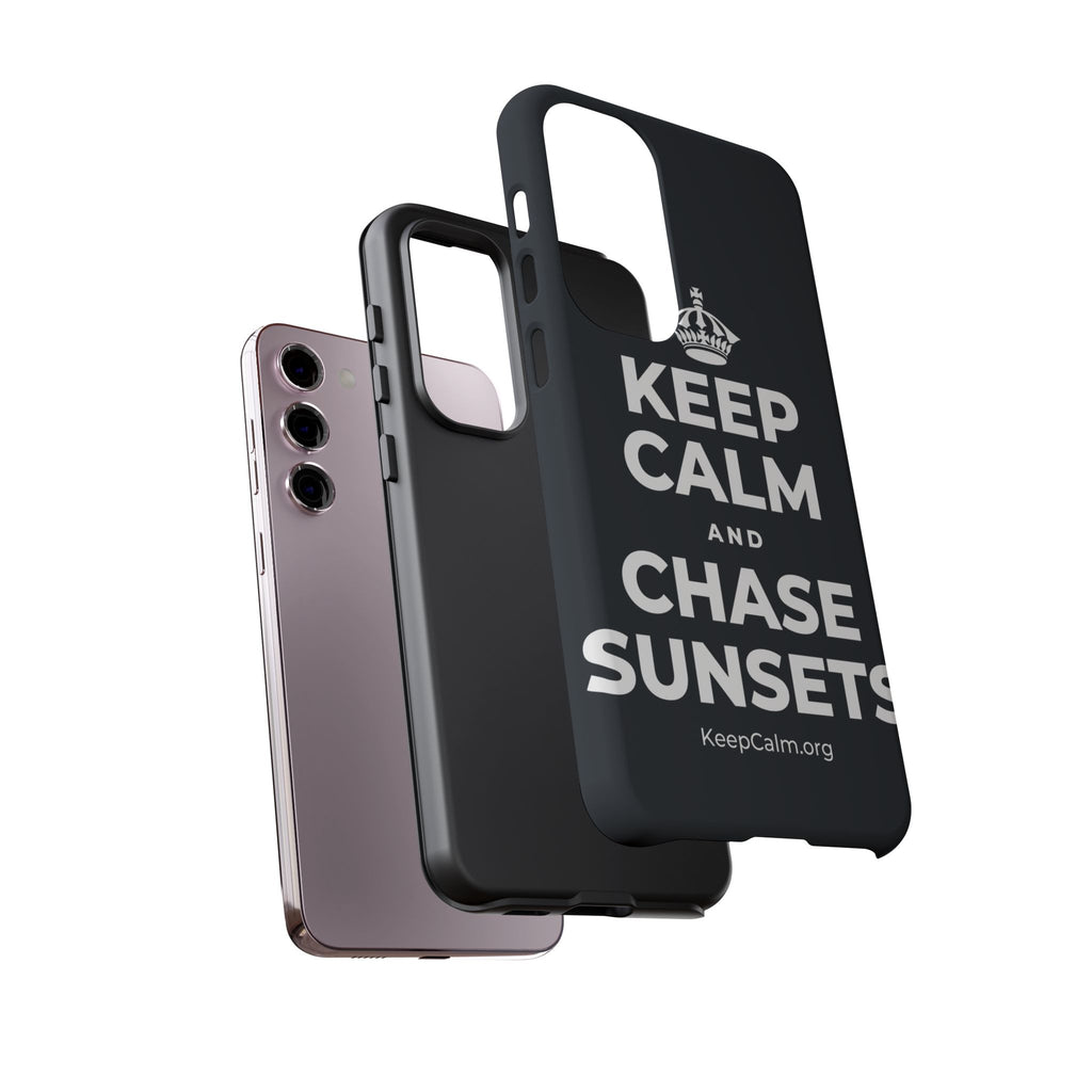 KEEP CALM AND CHASE SUNSETS Phone Case (Dark)