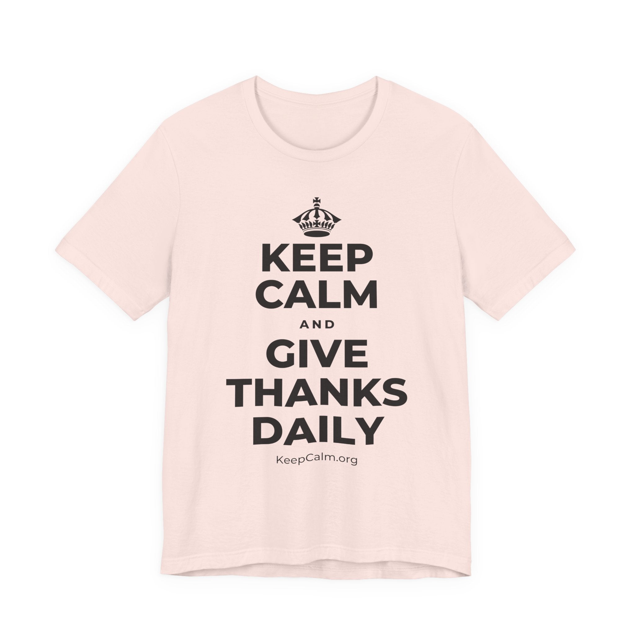 KEEP CALM AND GIVE THANKS DAILY T-Shirt (Soft Cream–Heather Mauve)