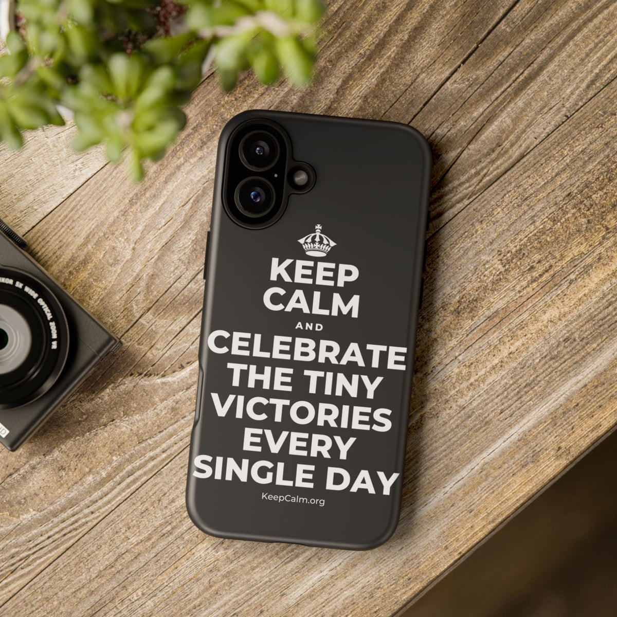 KEEP CALM AND CELEBRATE THE TINY VICTORIES EVERY SINGLE DAY Phone Case (Dark)