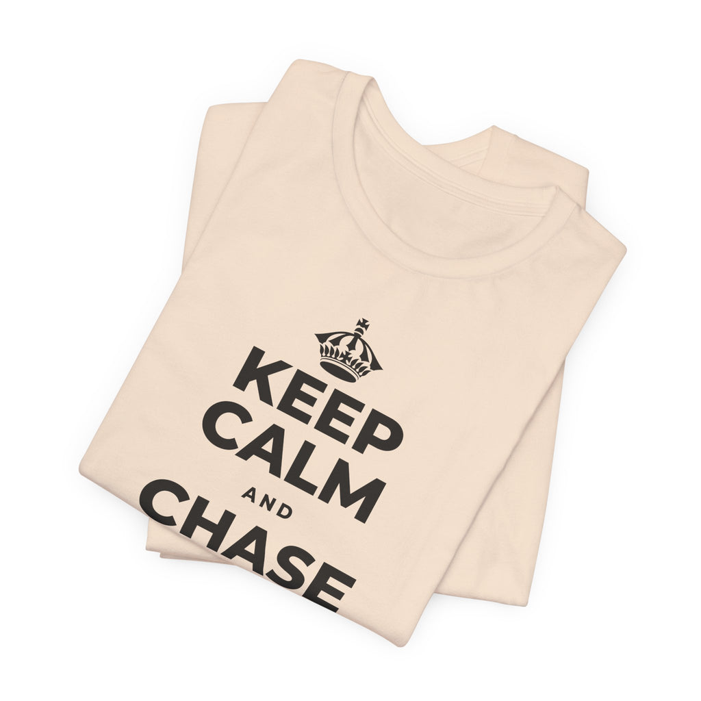KEEP CALM AND CHASE THE LONG DAYS T-Shirt (Soft Cream–Heather Mauve)