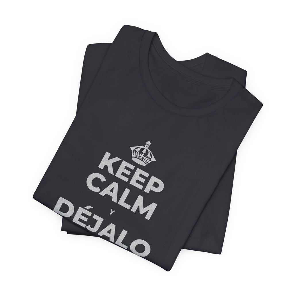 KEEP CALM Y DÉJALO MEJOR DE COMO ESTABA T-Shirt (Baby Blue–Silver)