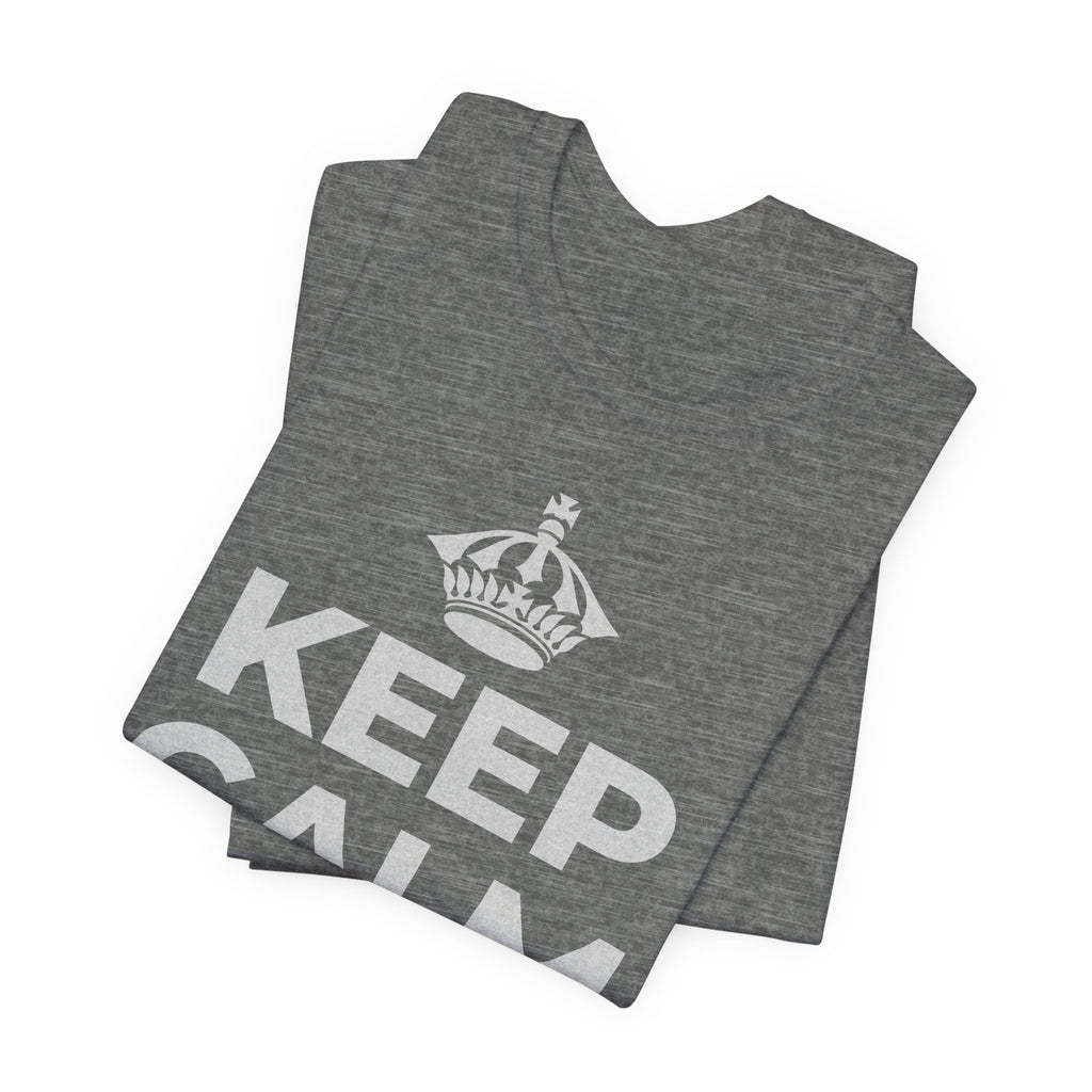KEEP CALM AND あなたは愛される人 T-Shirt (Baby Blue–Silver)