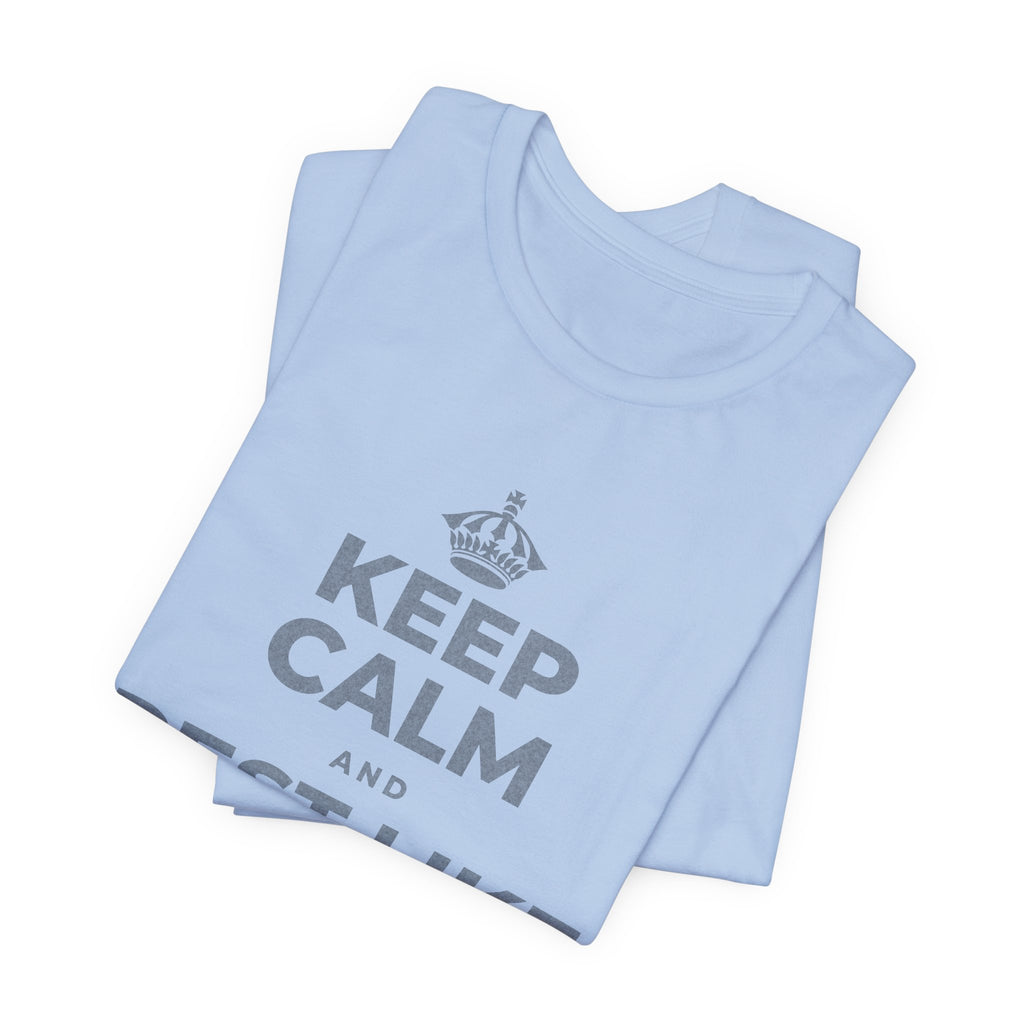 KEEP CALM AND REST LIKE THE SEASON T-Shirt (Baby Blue–Silver)