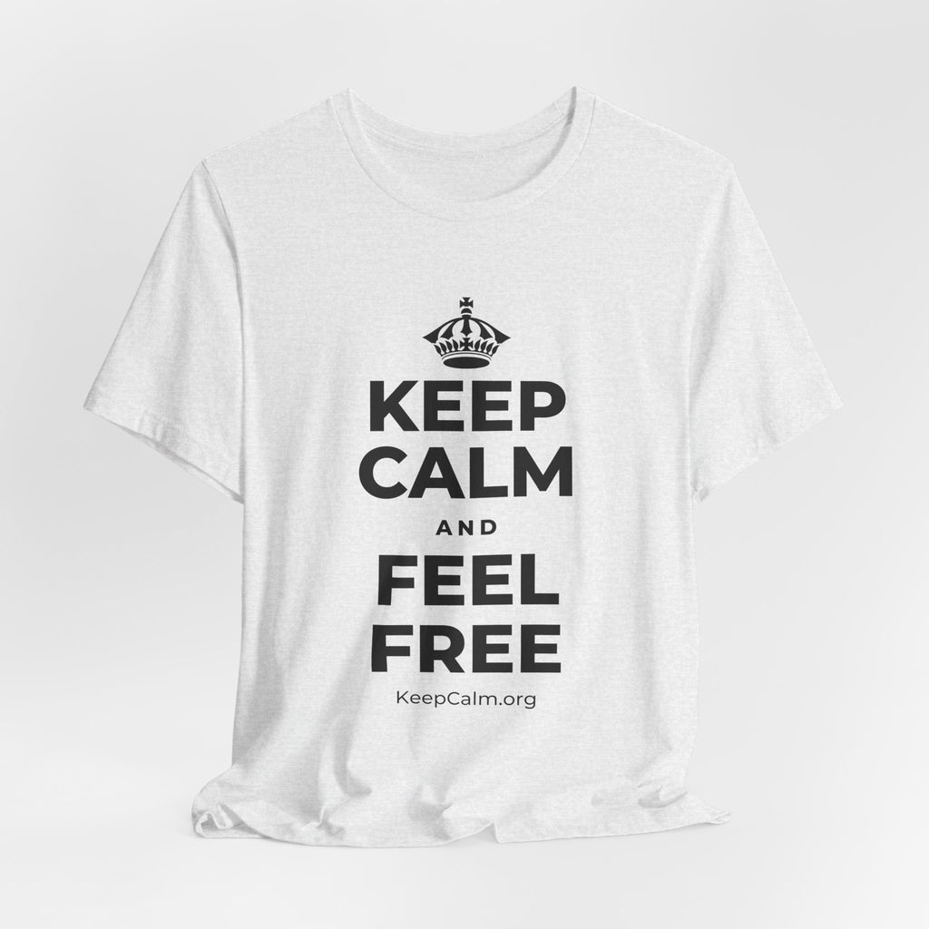 KEEP CALM AND FEEL FREE T-Shirt (Soft Cream–Heather Mauve)