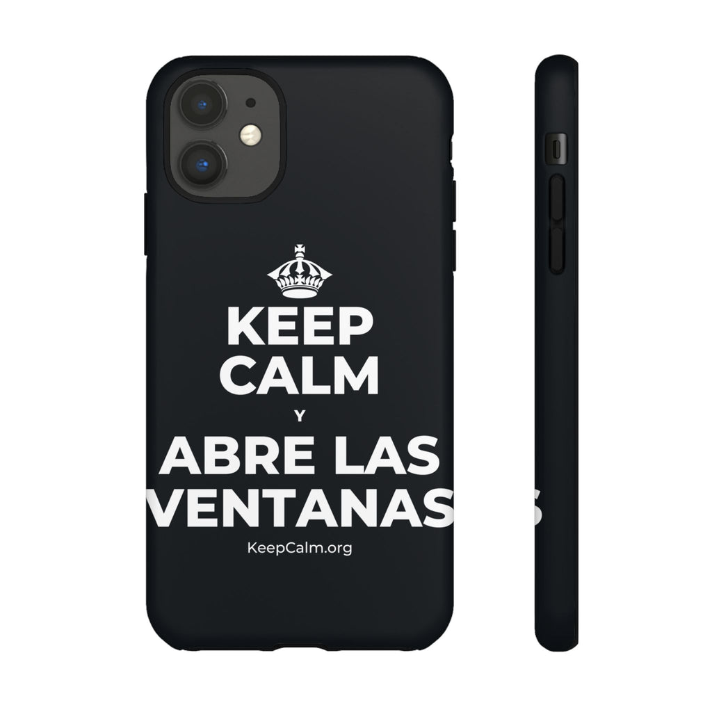 KEEP CALM Y ABRE LAS VENTANAS Phone Case (Dark)