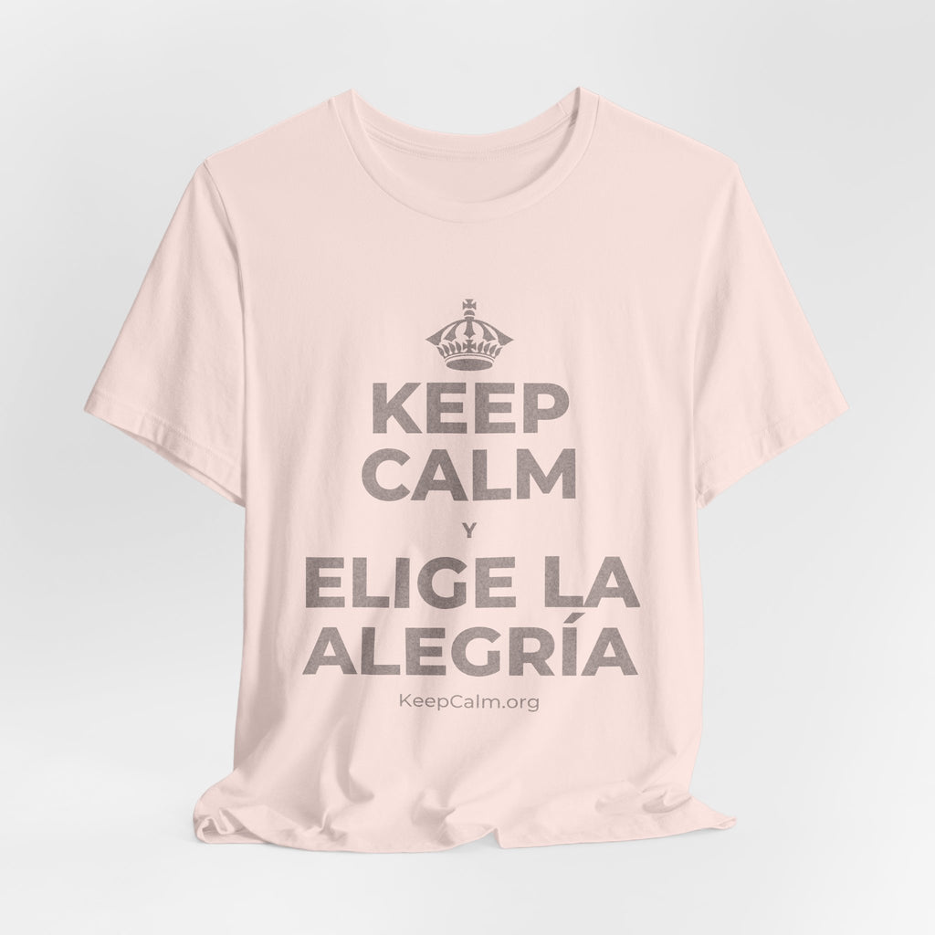 KEEP CALM Y ELIGE LA ALEGRÍA T-Shirt (Soft Cream–Heather Mauve)