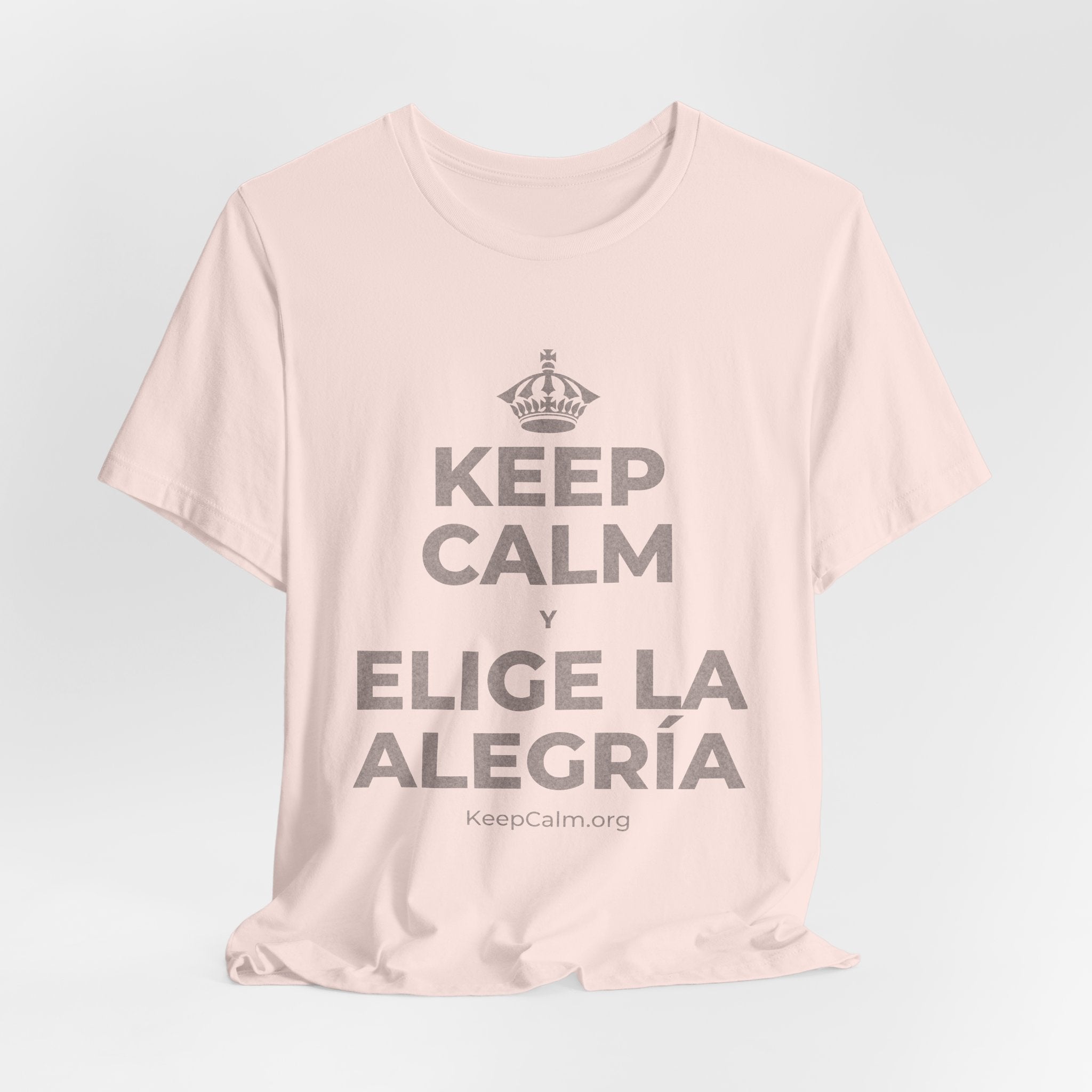 KEEP CALM Y ELIGE LA ALEGRÍA T-Shirt (Soft Cream–Heather Mauve)