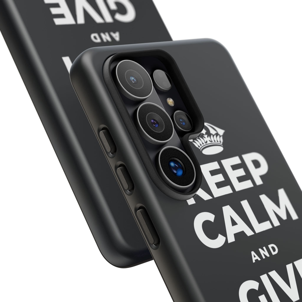 KEEP CALM AND GIVE THANKS DAILY Phone Case (Dark)