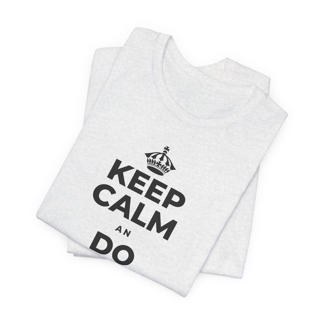 KEEP CALM AN DO THE HARD TIN T-Shirt (Soft Cream–Heather Mauve)