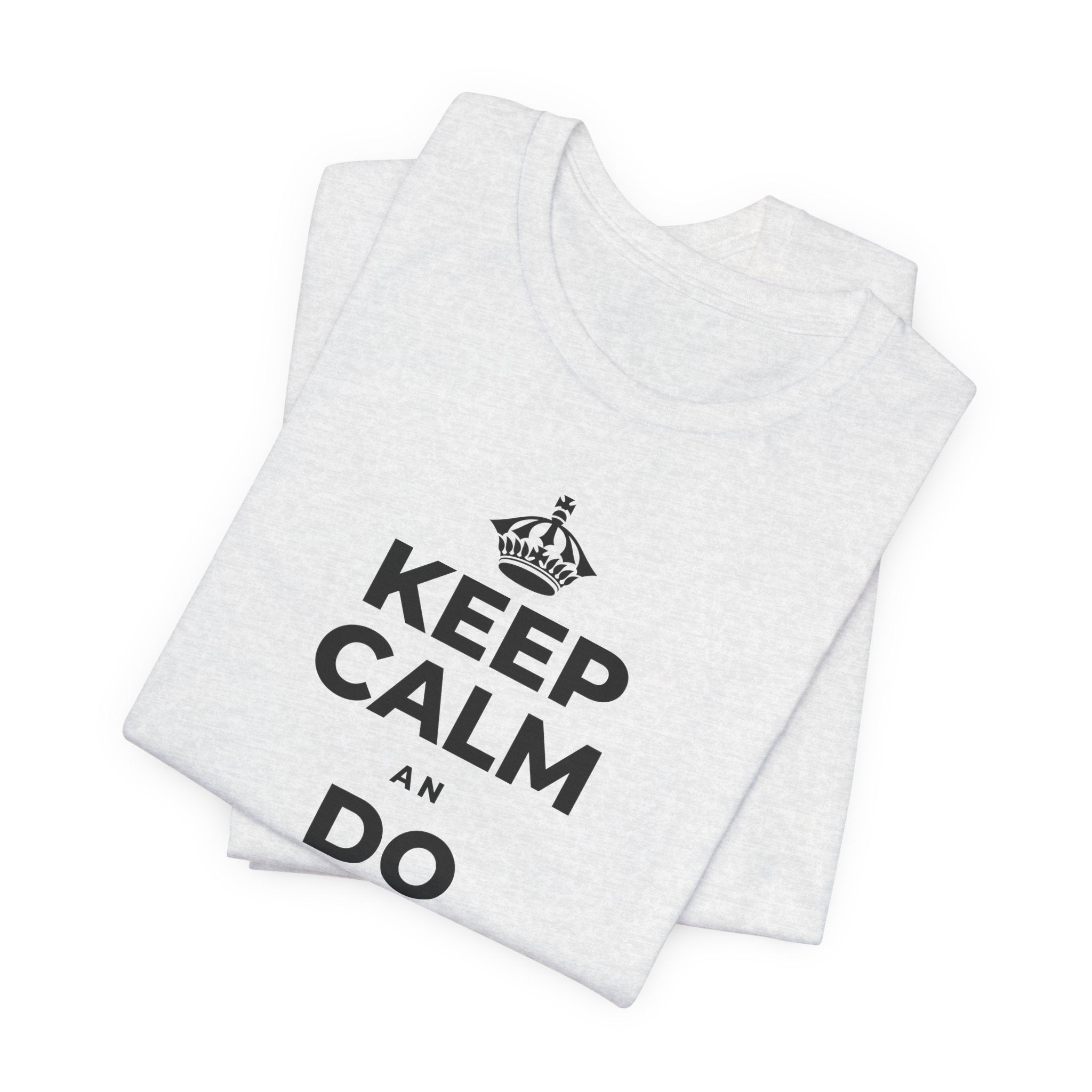 KEEP CALM AN DO THE HARD TIN T-Shirt (Soft Cream–Heather Mauve)