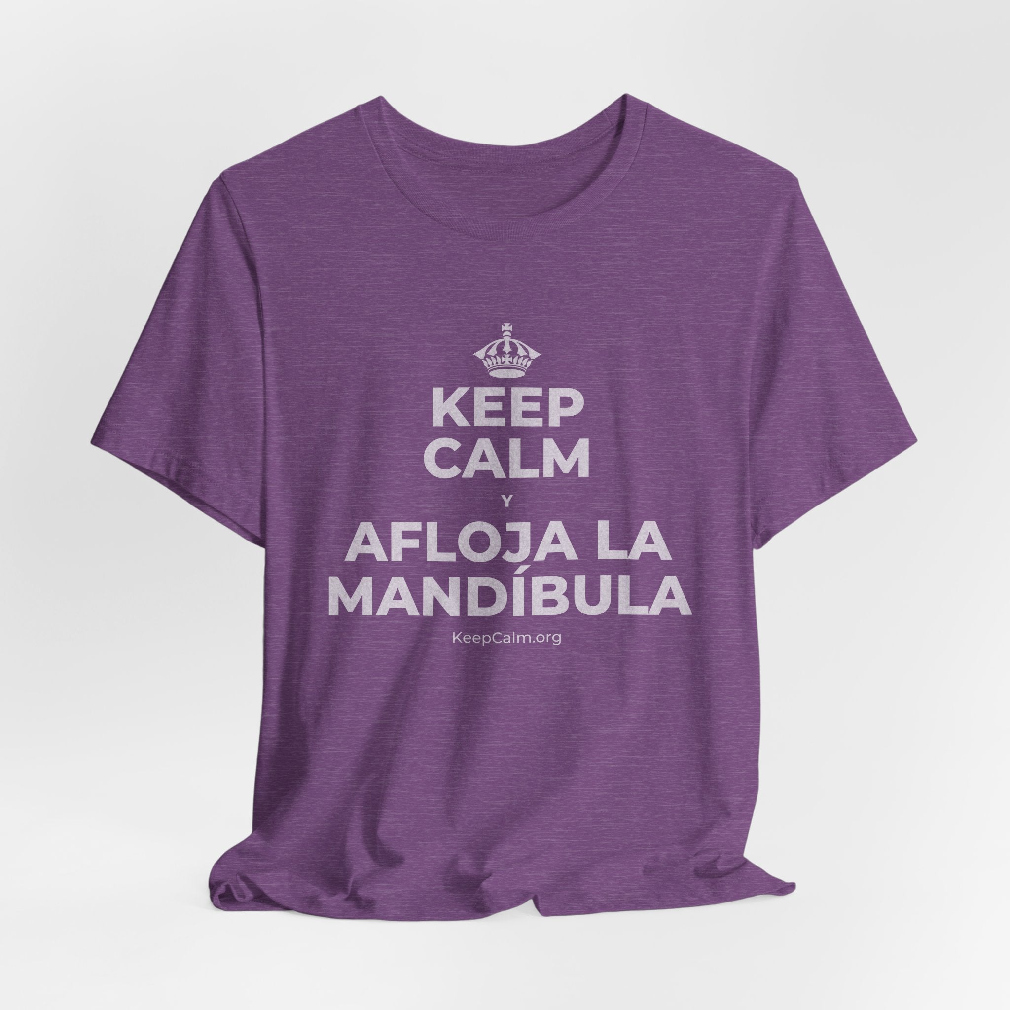 KEEP CALM Y AFLOJA LA MANDÍBULA T-Shirt (Baby Blue–Silver)
