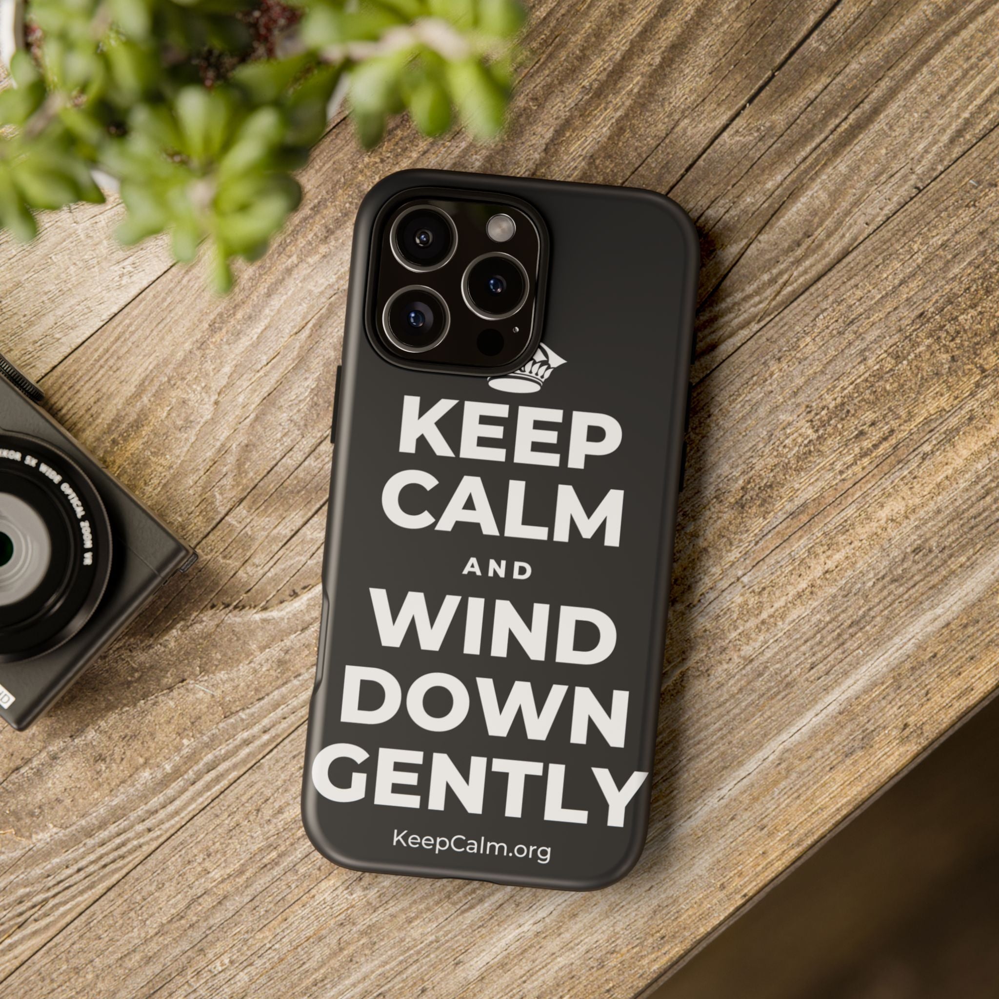 KEEP CALM AND WIND DOWN GENTLY Phone Case (Dark)