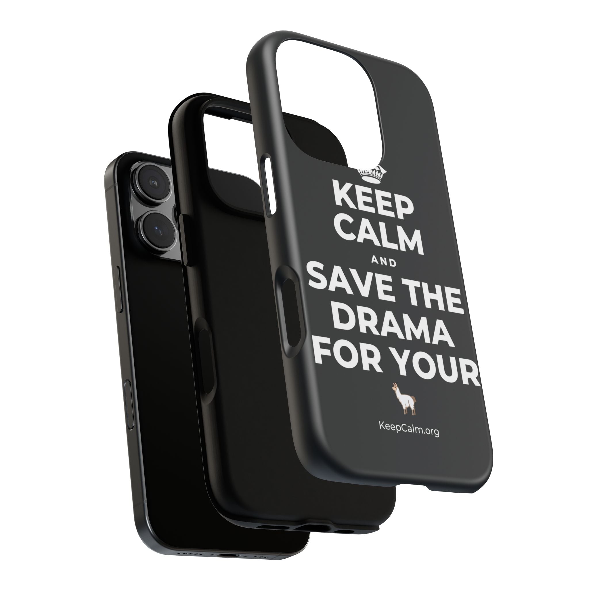 KEEP CALM AND SAVE THE DRAMA FOR YOUR 🦙 Phone Case (Dark)