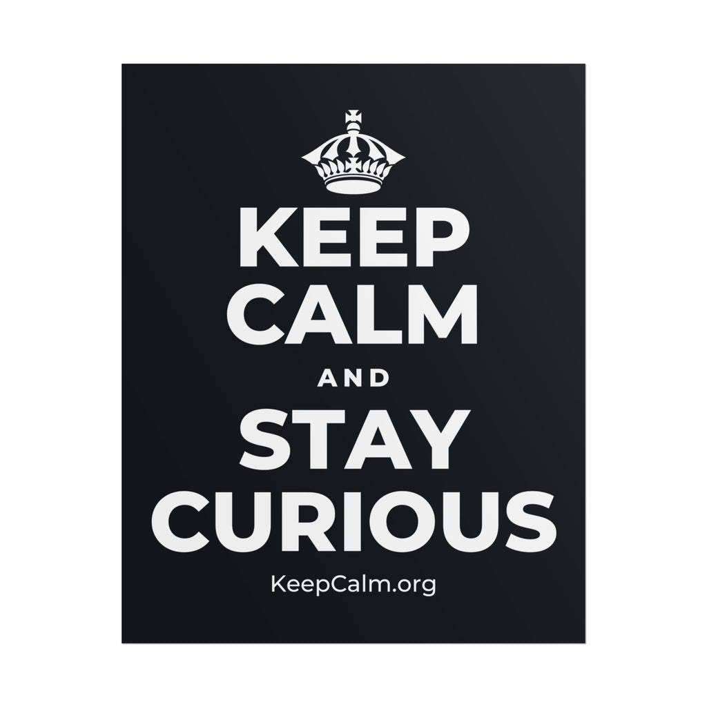 KEEP CALM AND STAY CURIOUS Poster (Dark)